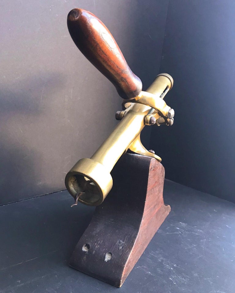 19th Century Brass Countertop Corkscrew, Wine Bottle Opener at 1stDibs