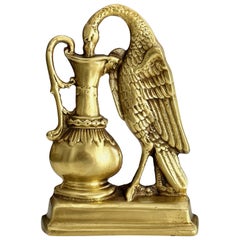 19th Century Brass Crane Door Stop