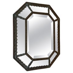 Antique 19th Century Brass Cushion Mirror