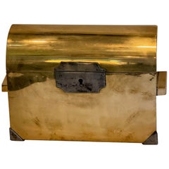 19th Century Brass Dome-Topped Casket