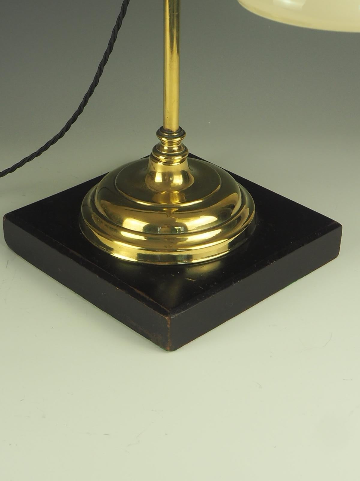 19th Century Brass & Ebonised Rise and Fall Desk Lamp 5