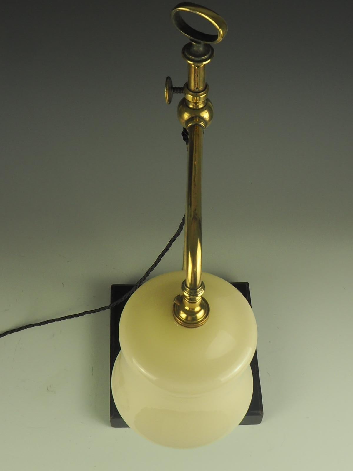 19th Century Brass & Ebonised Rise and Fall Desk Lamp 2