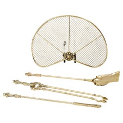 Used 19th Century Brass Fan-Shaped Spark Guard
