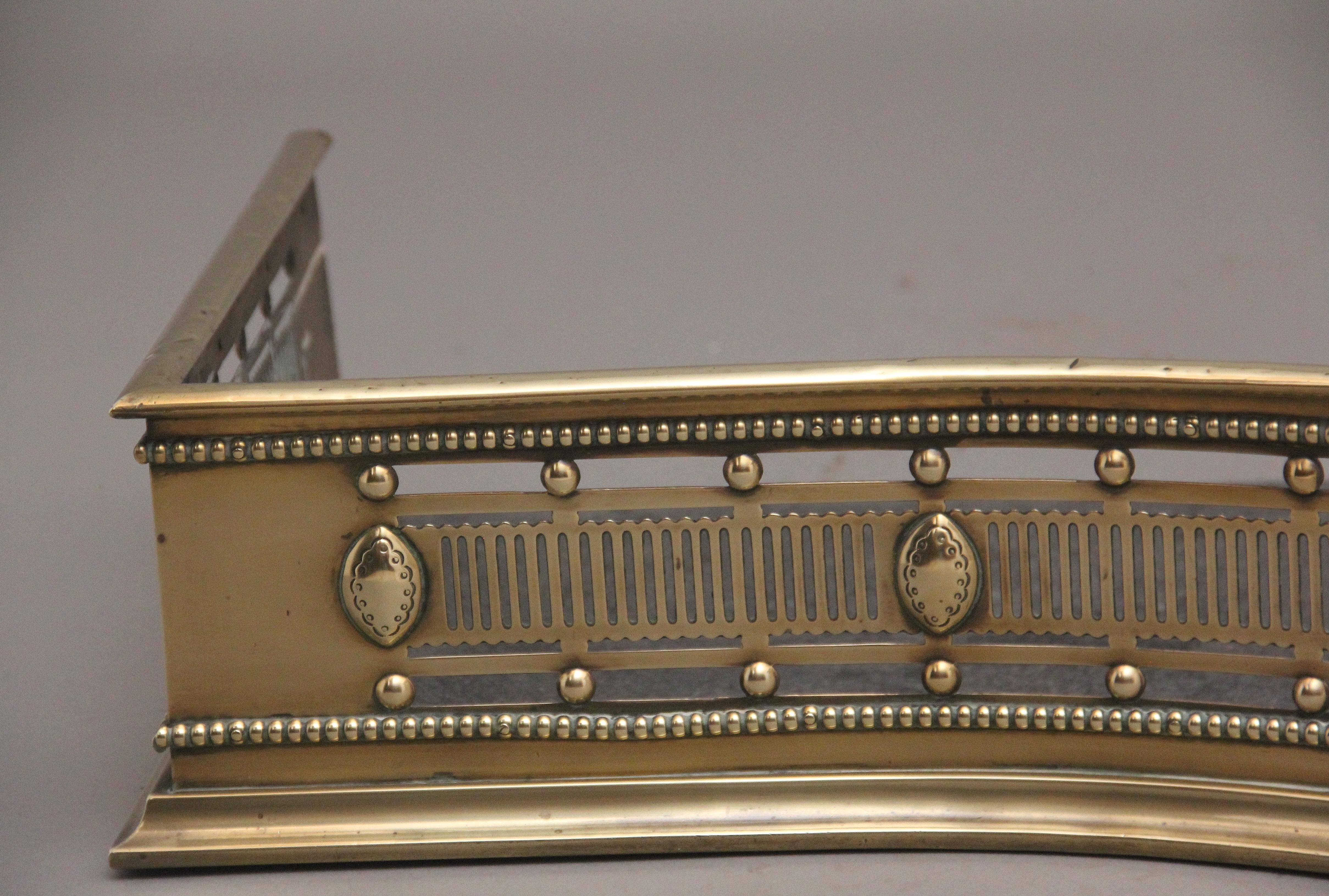 Victorian 19th Century brass fender For Sale