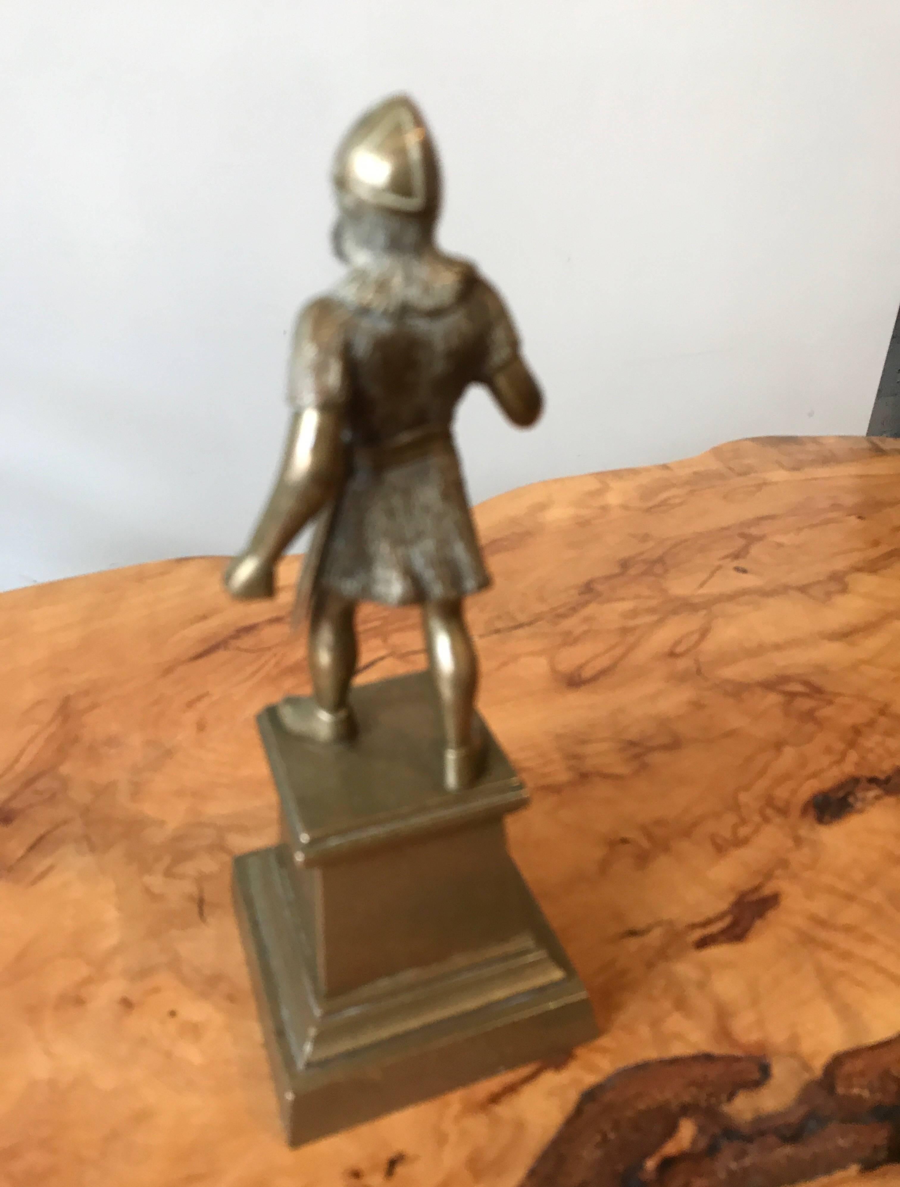 19th Century Brass Figural Statue of a Viking 2