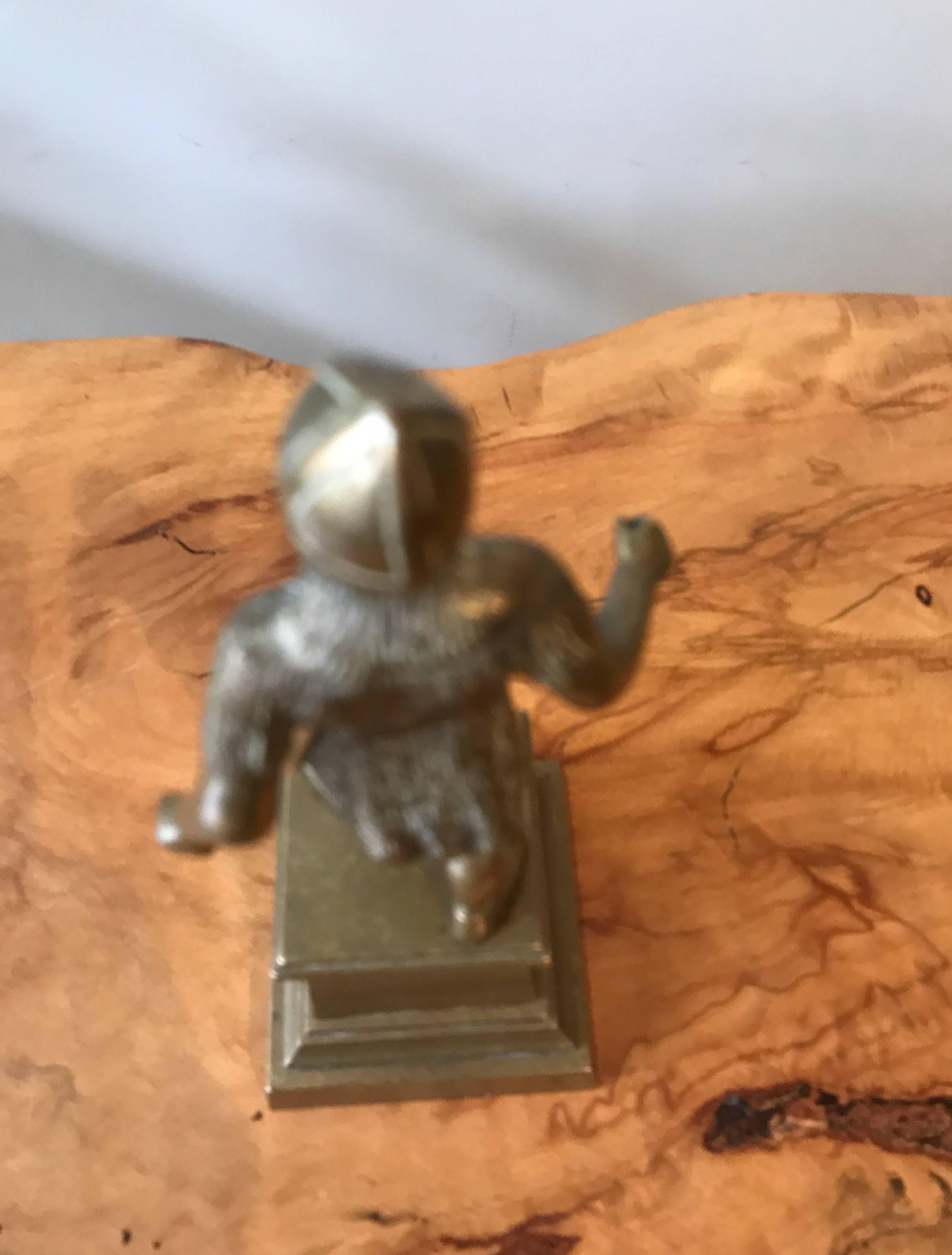 19th Century Brass Figural Statue of a Viking In Good Condition In Chicago, IL