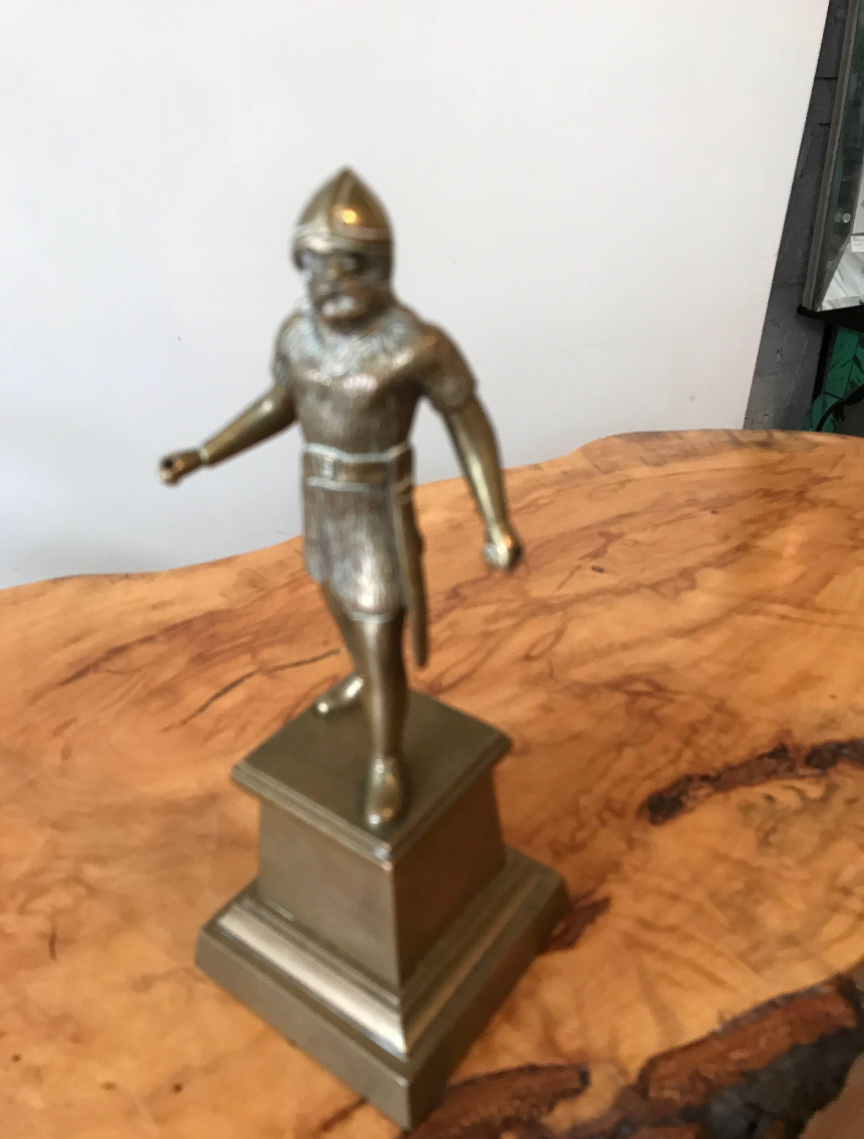19th Century Brass Figural Statue of a Viking 1
