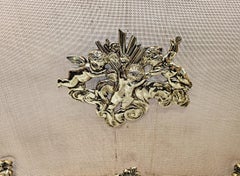19th Century Brass Fire Screen In The Rococco Design With Cherub Detail