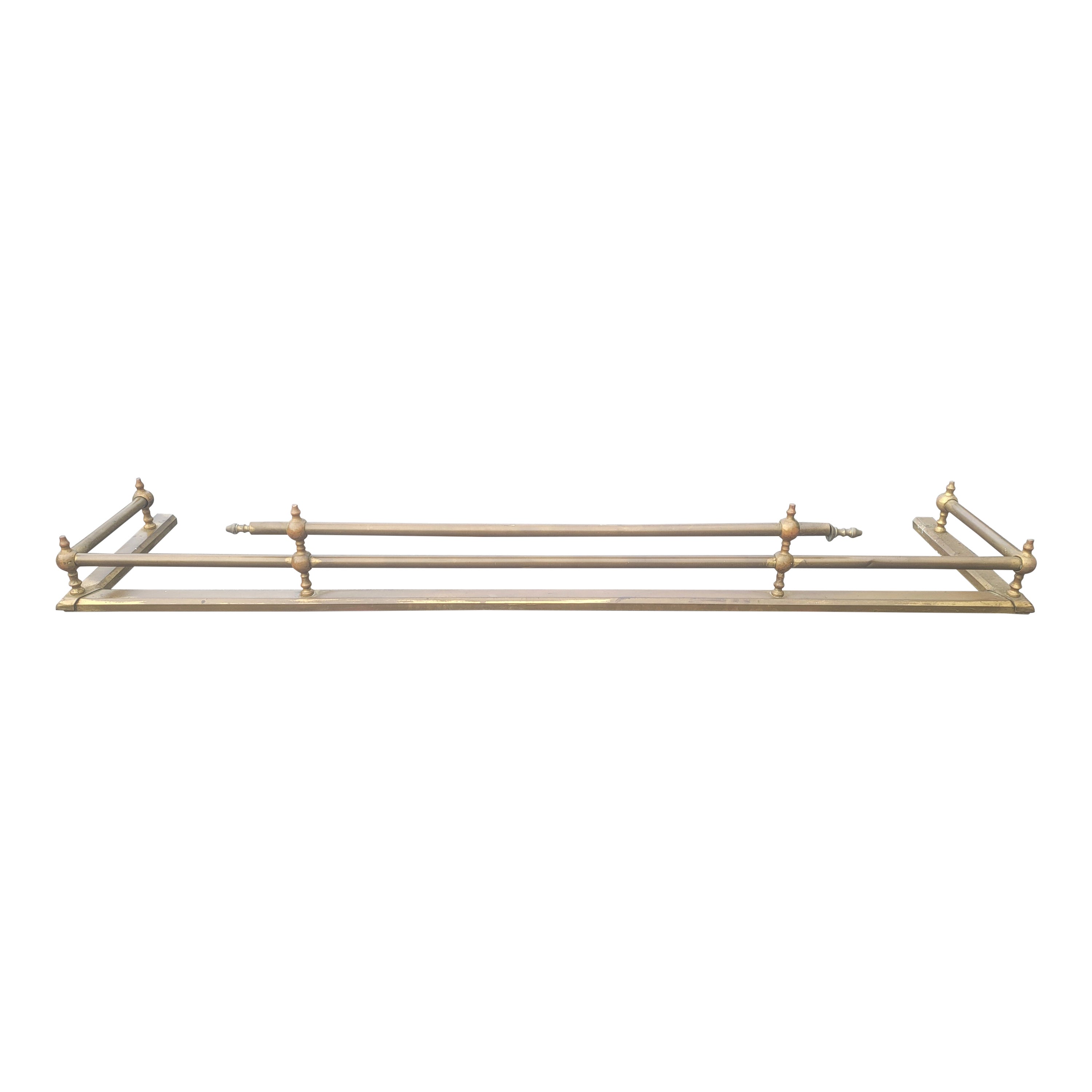 19th Century Brass Fireplace Fender