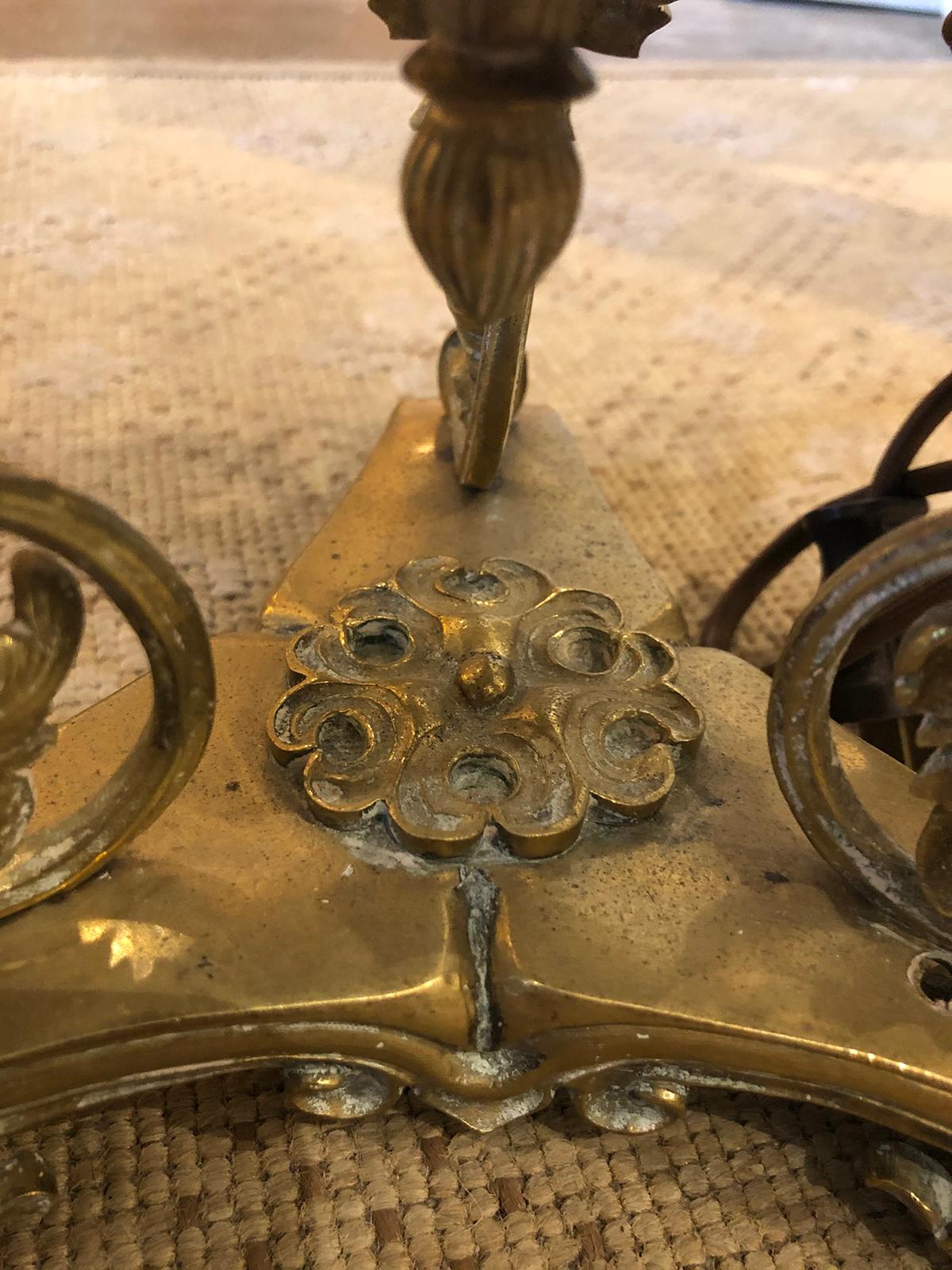 19th Century Brass Formerly Oil Lamp For Sale 7