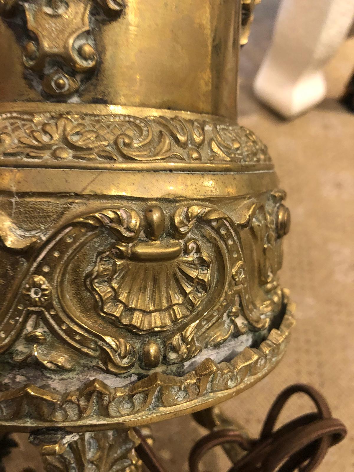 19th Century Brass Formerly Oil Lamp For Sale 9