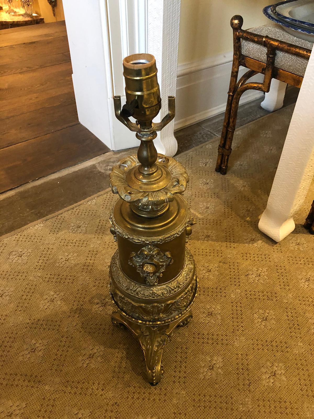 19th Century Brass Formerly Oil Lamp For Sale 10