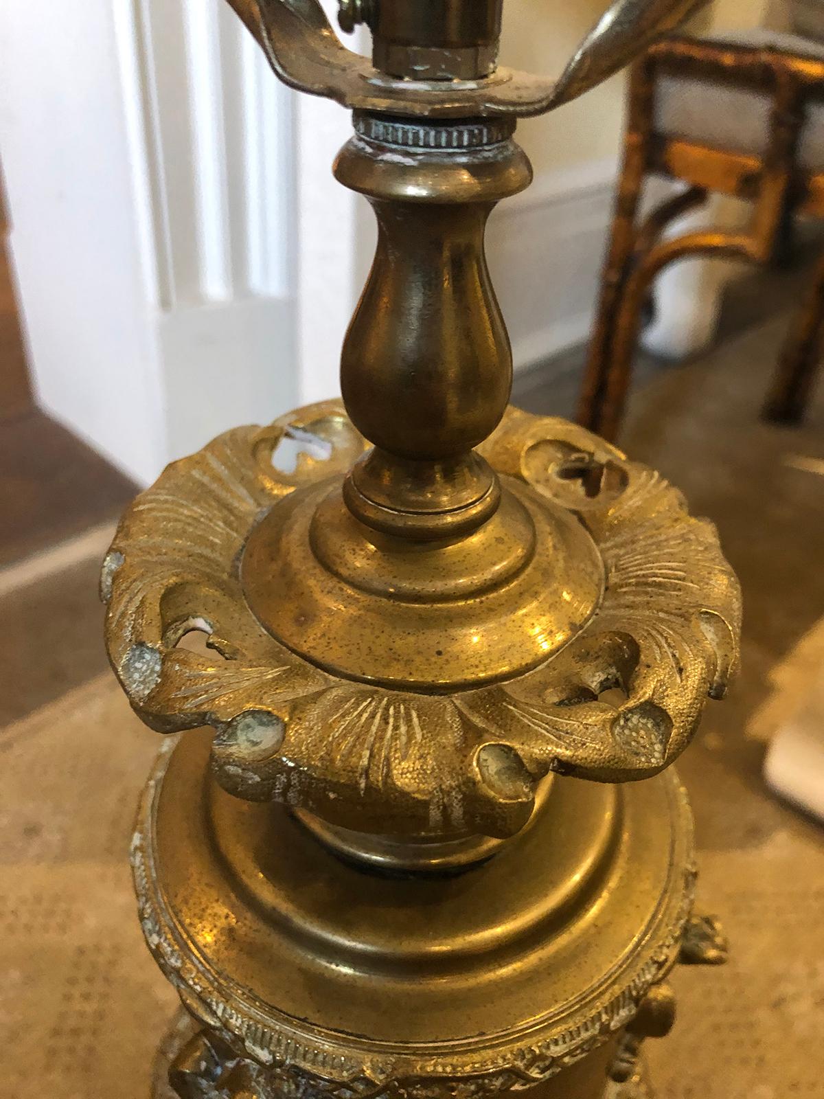 19th Century Brass Formerly Oil Lamp For Sale 12