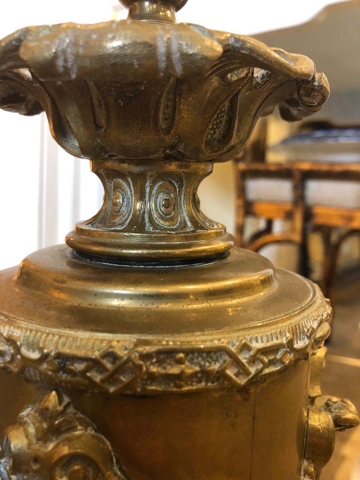 19th Century Brass Formerly Oil Lamp In Good Condition For Sale In Atlanta, GA