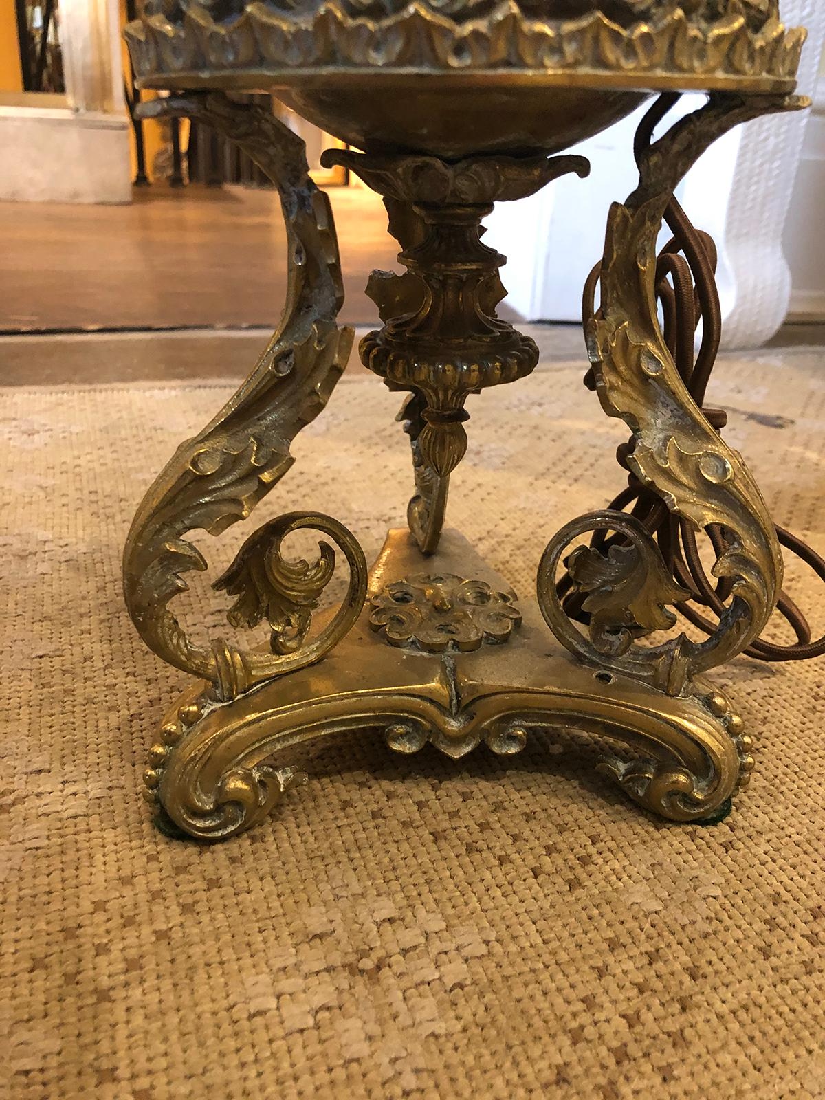19th Century Brass Formerly Oil Lamp For Sale 4