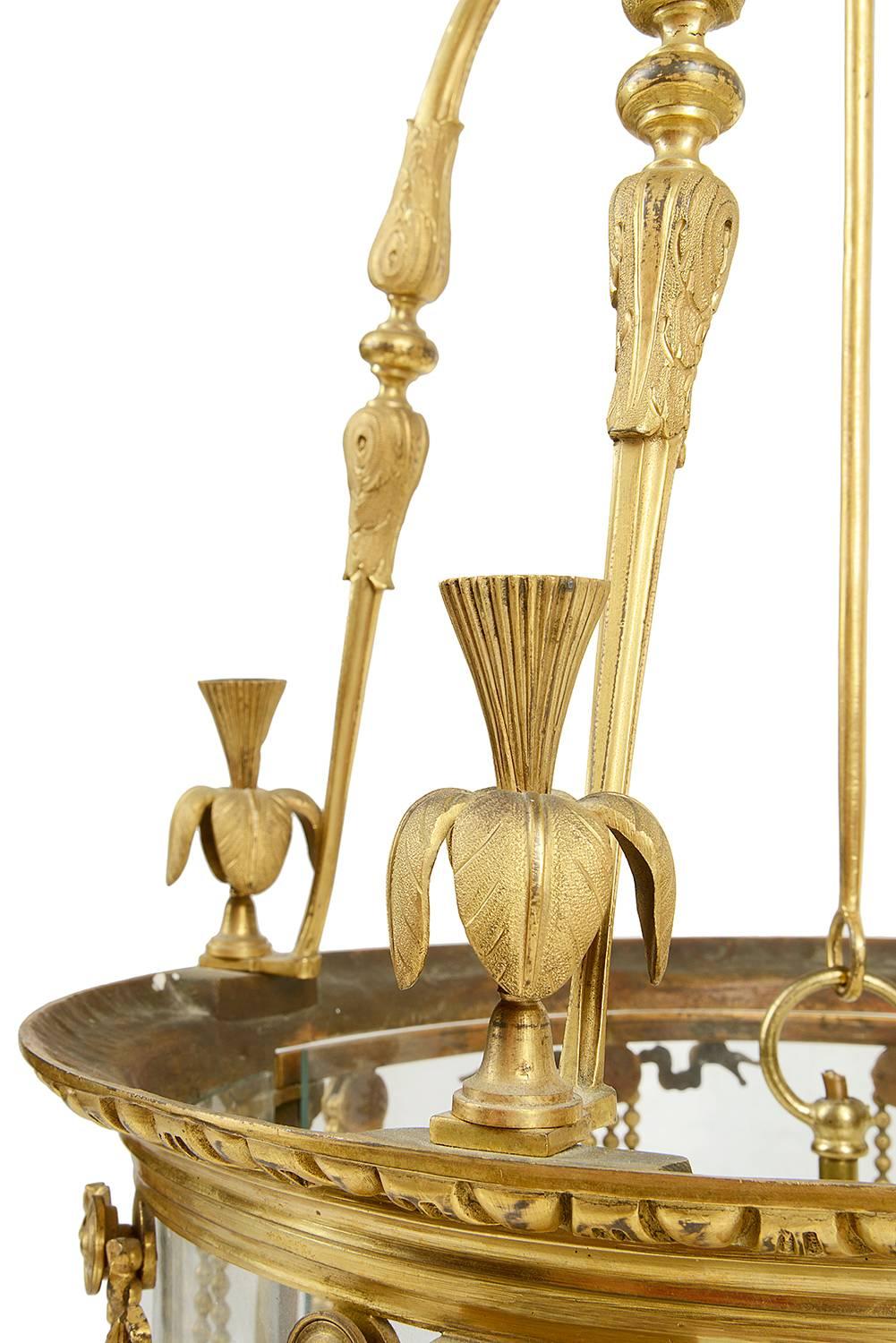 19th Century Brass Hall Lantern For Sale 1