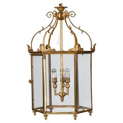 Antique 19th Century Brass Hexagonal Lantern