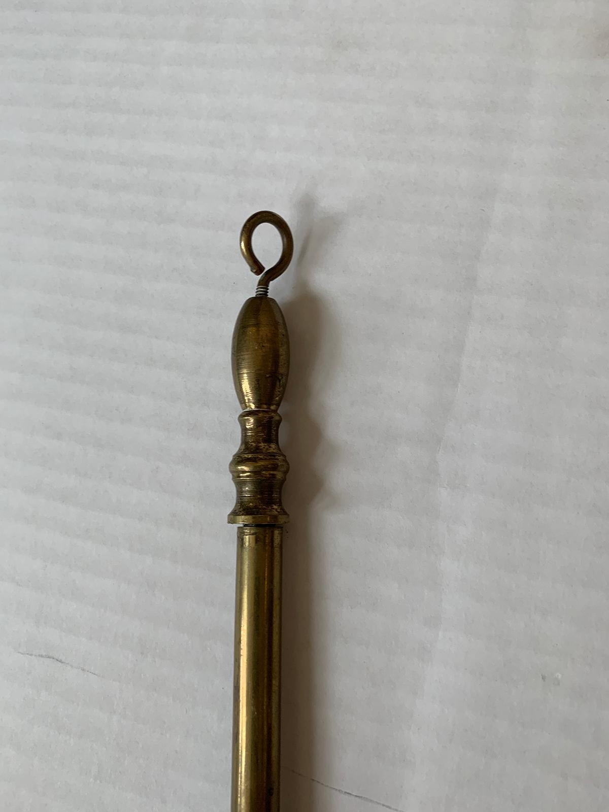 19th Century Brass & Horse Hair Fireplace Broom For Sale 1