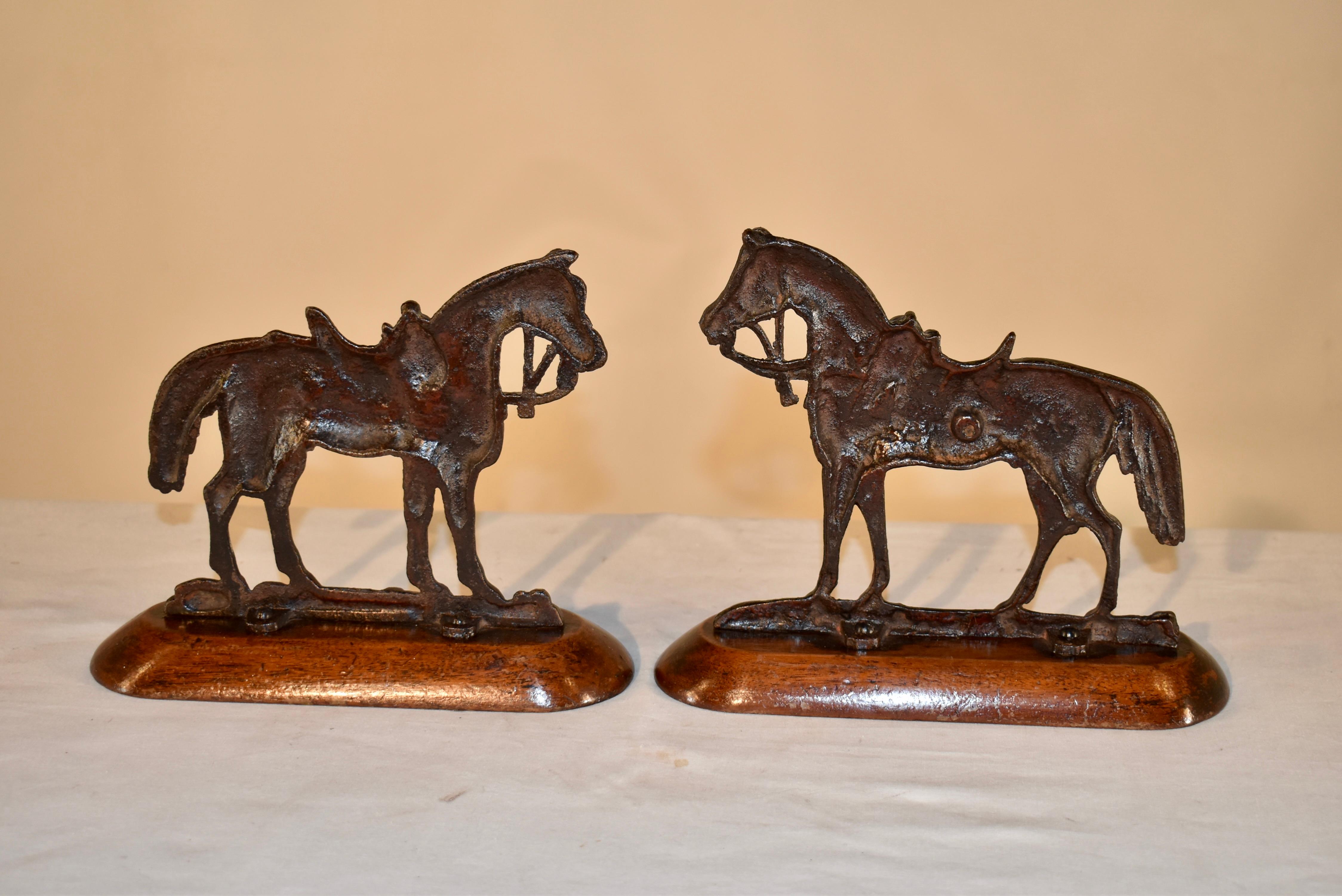 19th Century Brass Horse Mantle Decorations For Sale 1
