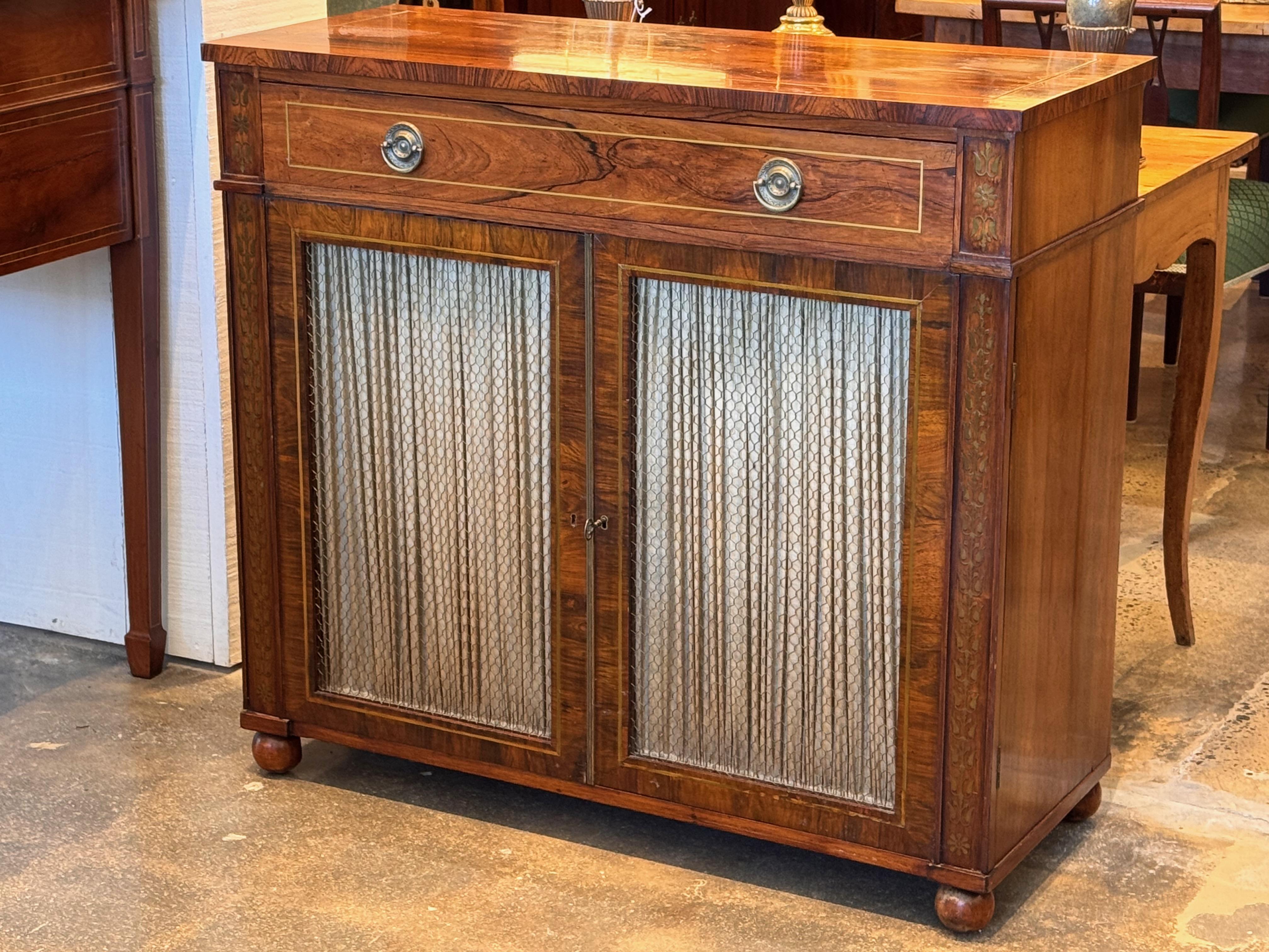 British 19th Century Brass Inlaid Rosewood Server