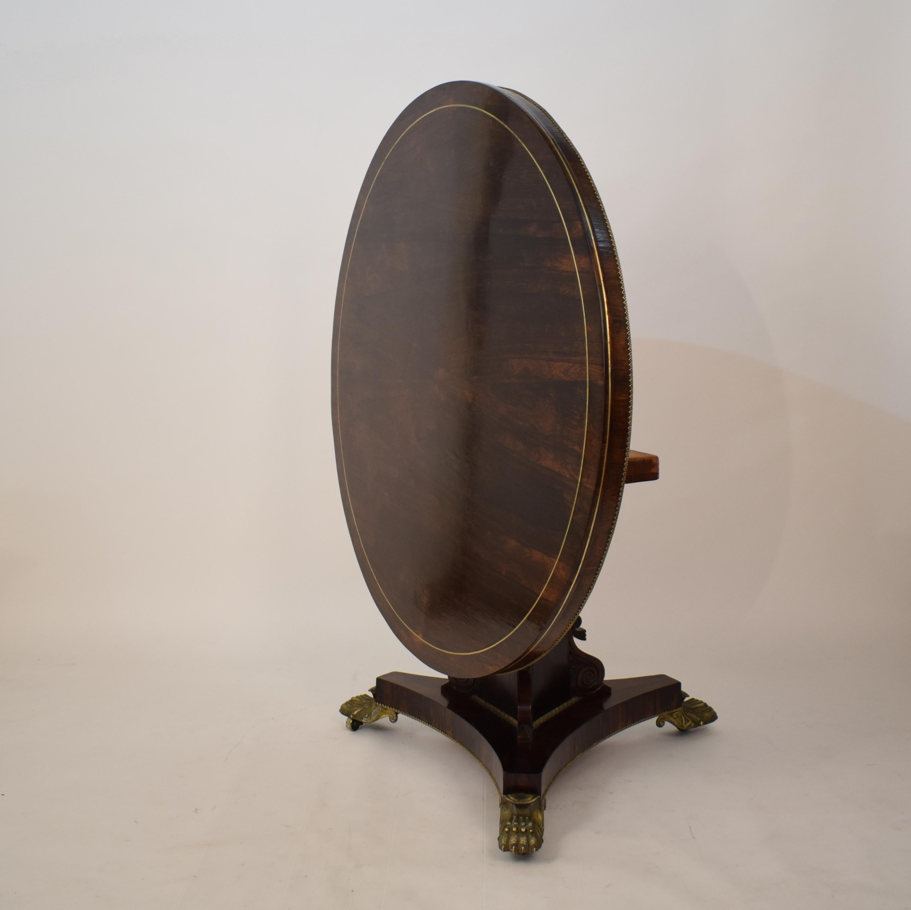 19th Century Brass Inlaid Rosewood Tilt Top Centre Table Attributed to Gillows 7