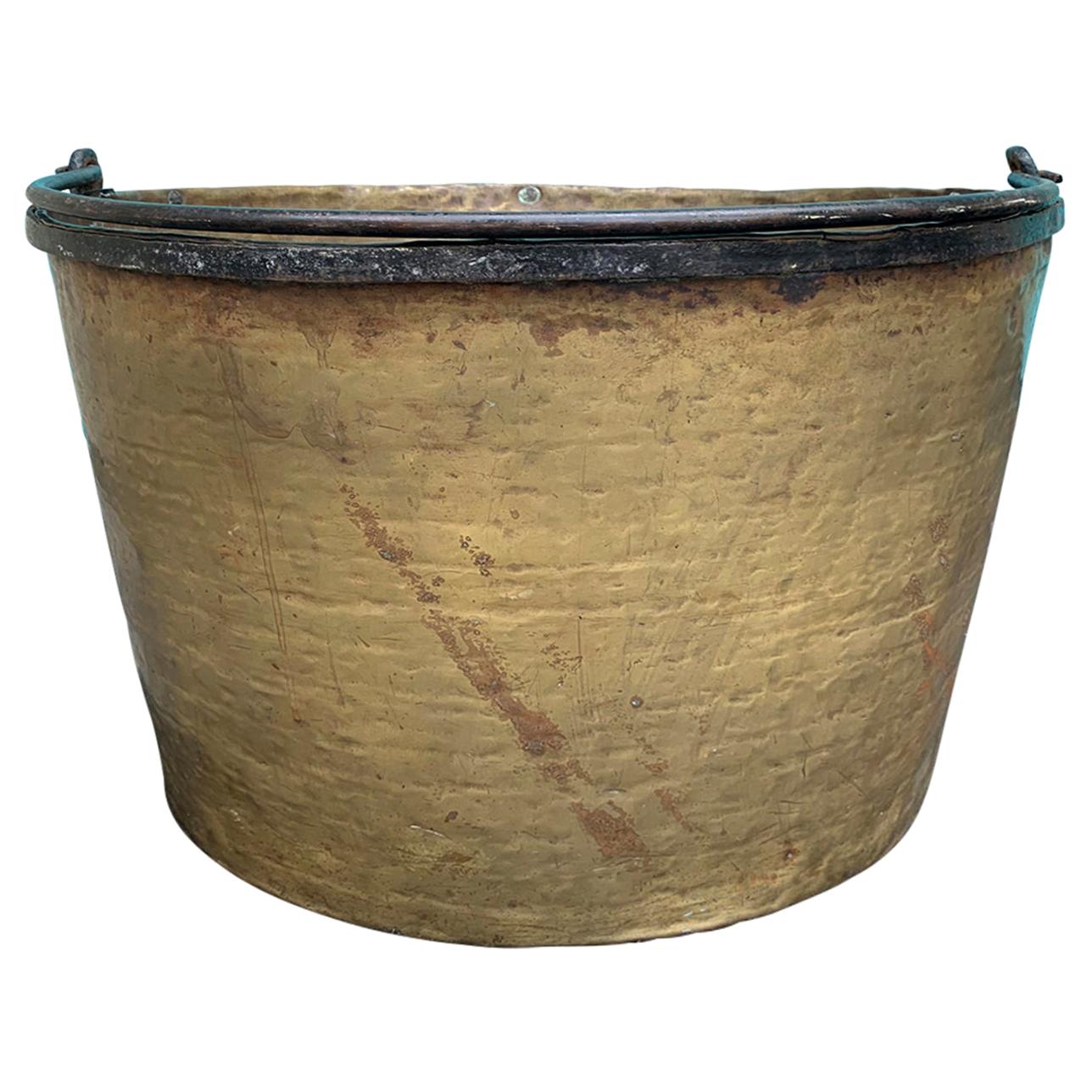 19th Century Brass & Iron Bucket