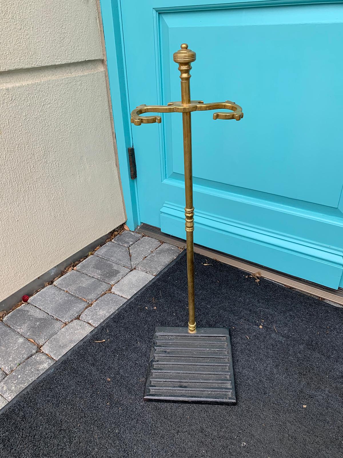 19th Century Brass and Iron Fire Tool Stand In Good Condition In Atlanta, GA