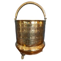 Antique 19th Century Brass Jardinere or Cachepot for Kindling