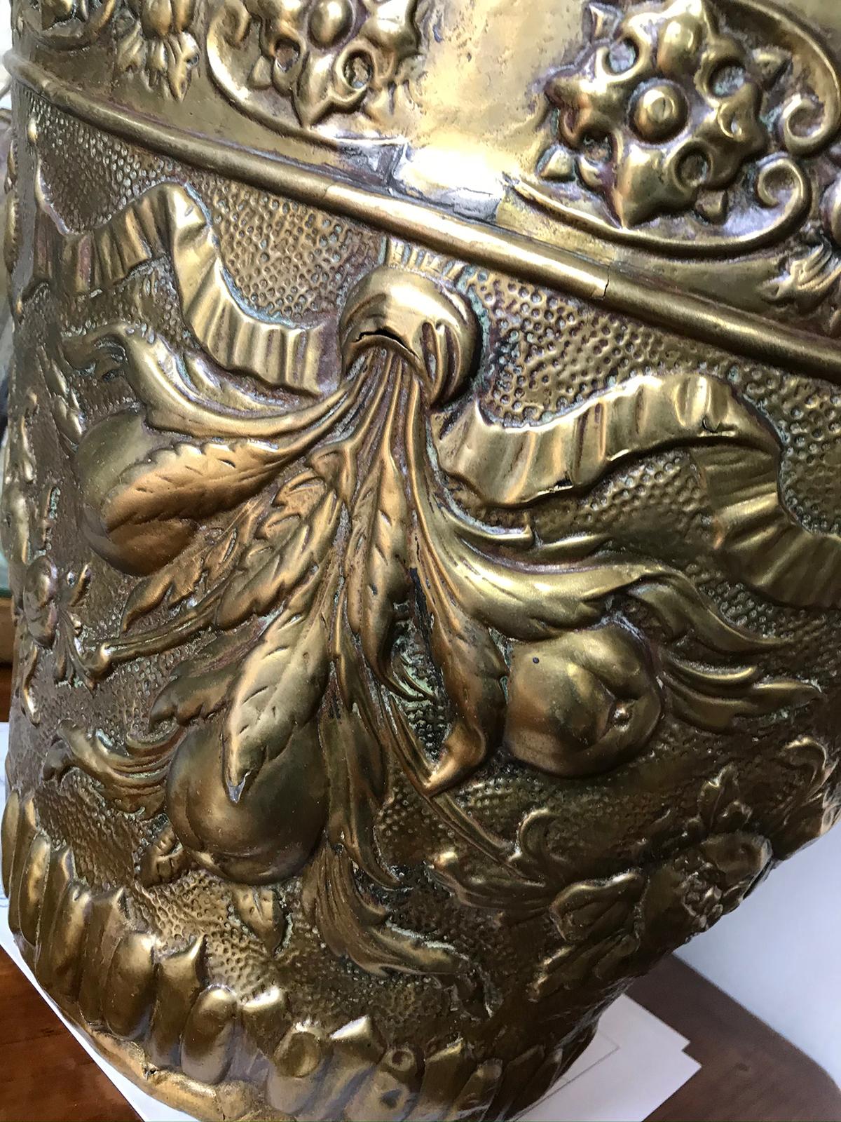 19th Century Brass Kindling Bucket For Sale 1