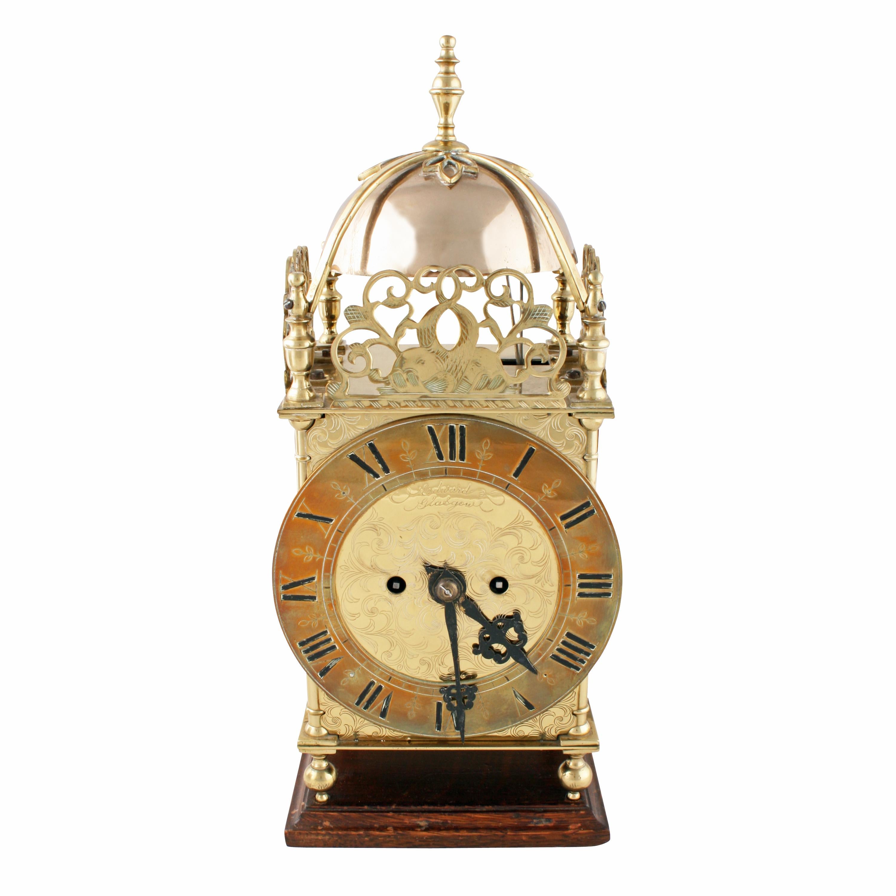 Scottish 19th Century Brass Lantern Clock