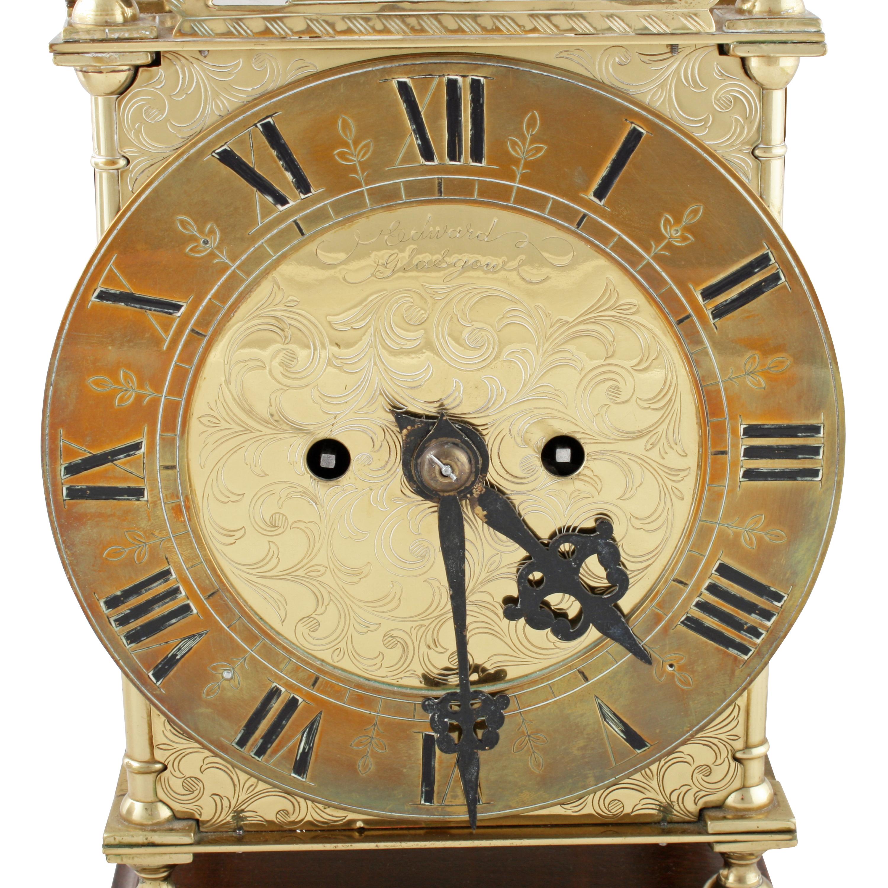 19th Century Brass Lantern Clock In Good Condition In Newcastle Upon Tyne, GB