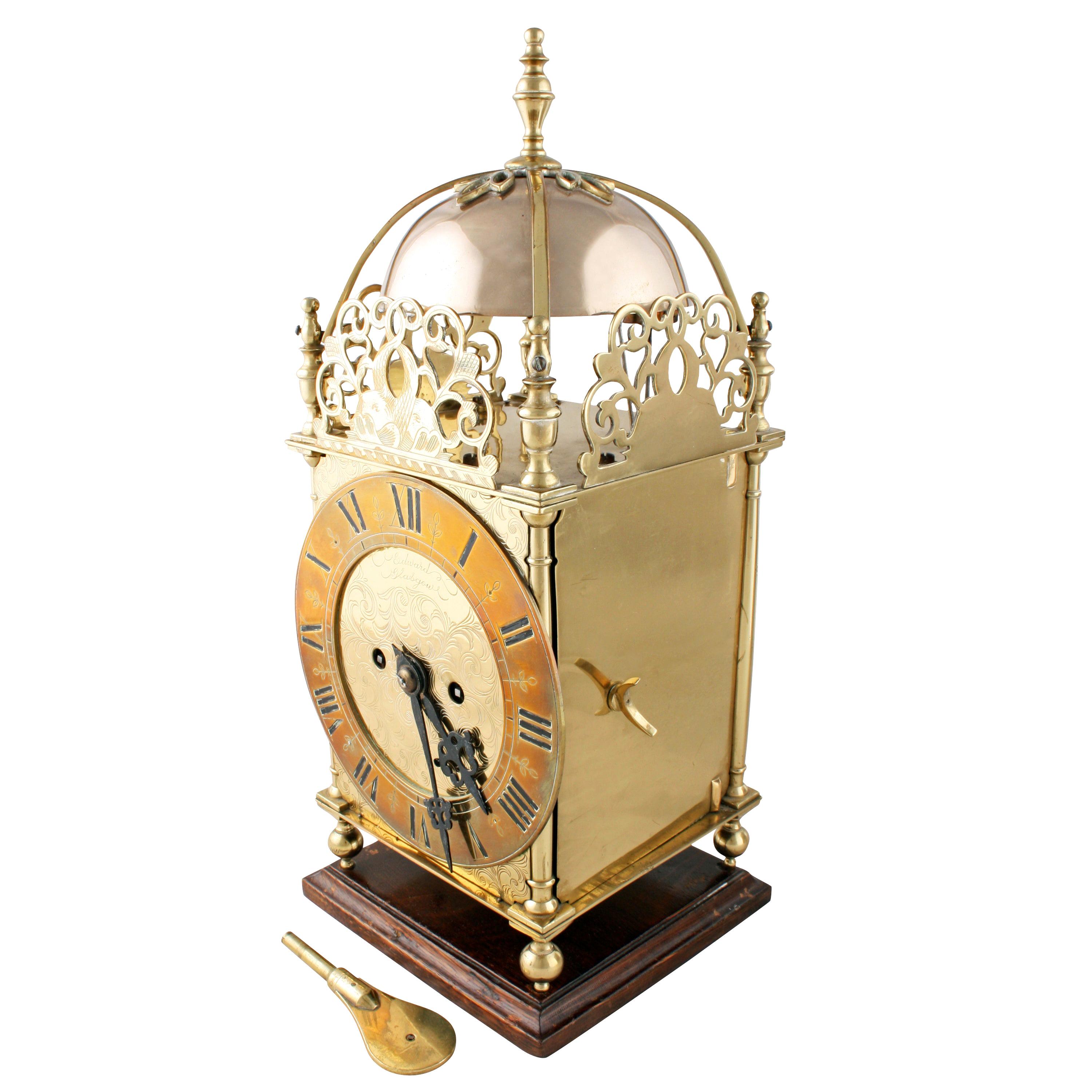 19th Century Brass Lantern Clock