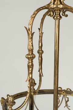 19th Century Brass Lantern in the Louis XVI Manner