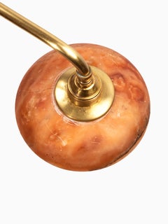 19th Century Brass Library Lamp