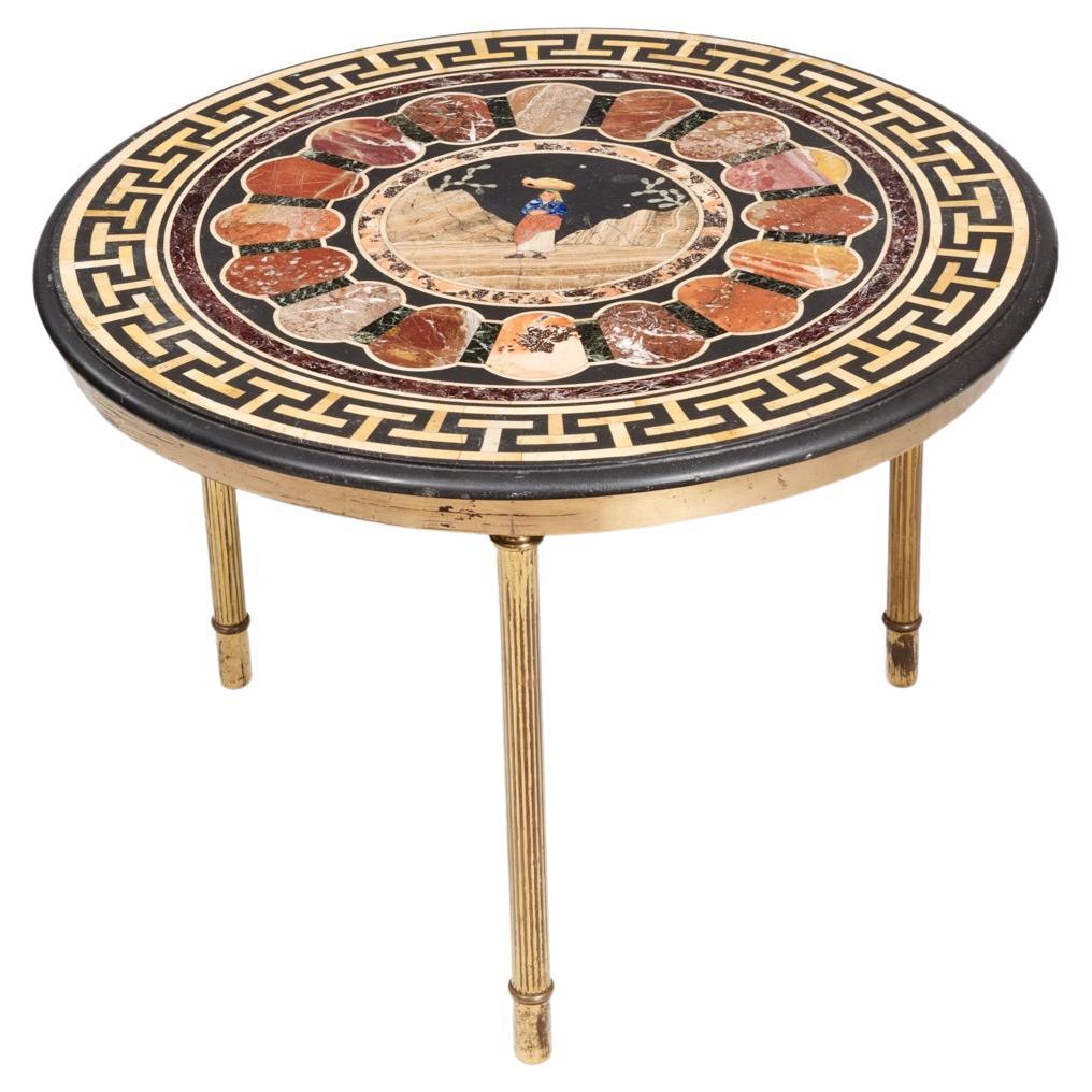 19th Century Brass Mounted Circular Speciman Top Coffee Table For Sale
