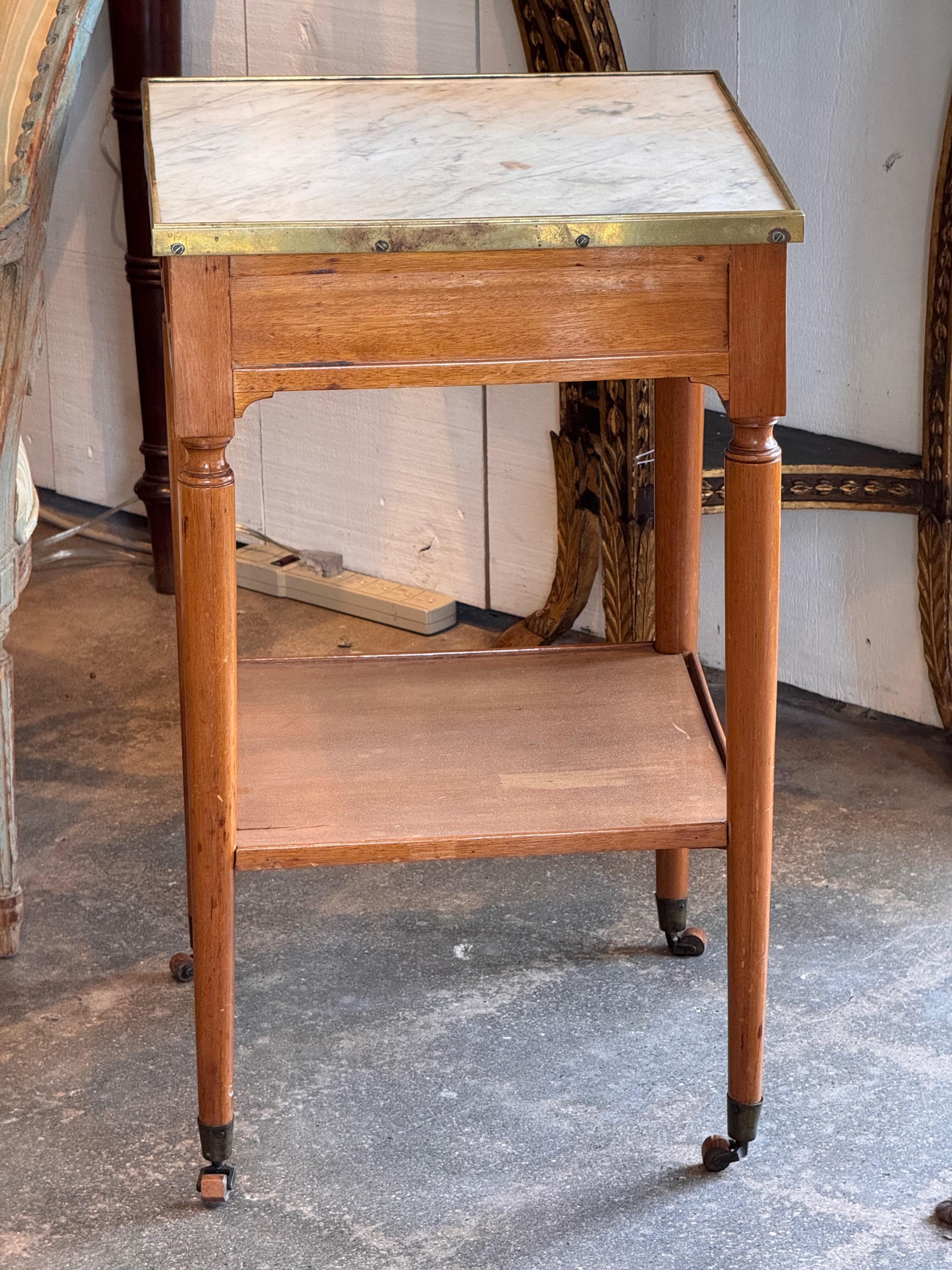 Marble 19th Century Brass-Mounted Table