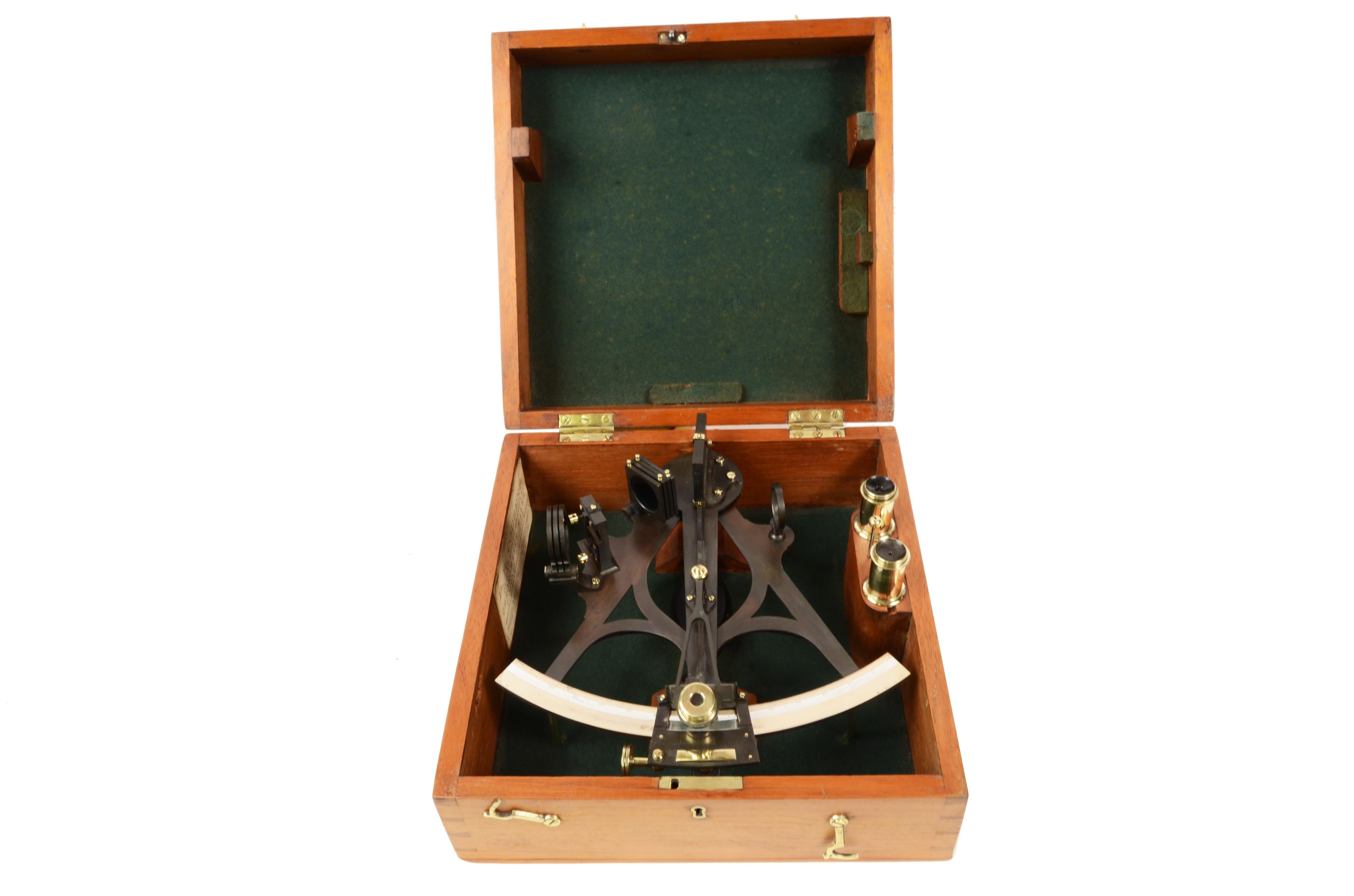 19th Century Brass Sextant Mc Millan & Talbott Antique Marine Navigation Device 10