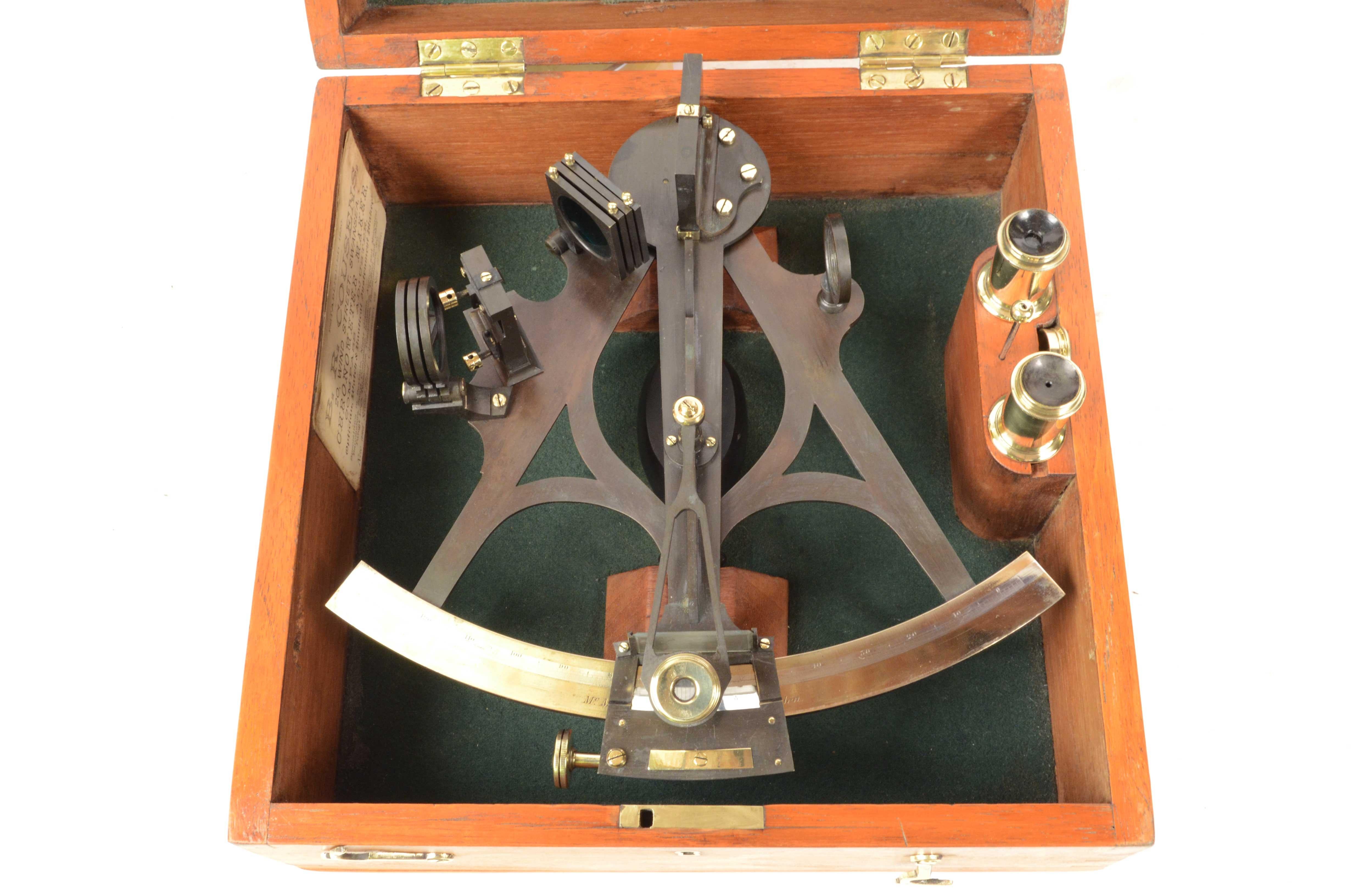 19th Century Brass Sextant Mc Millan & Talbott Antique Marine Navigation Device 11