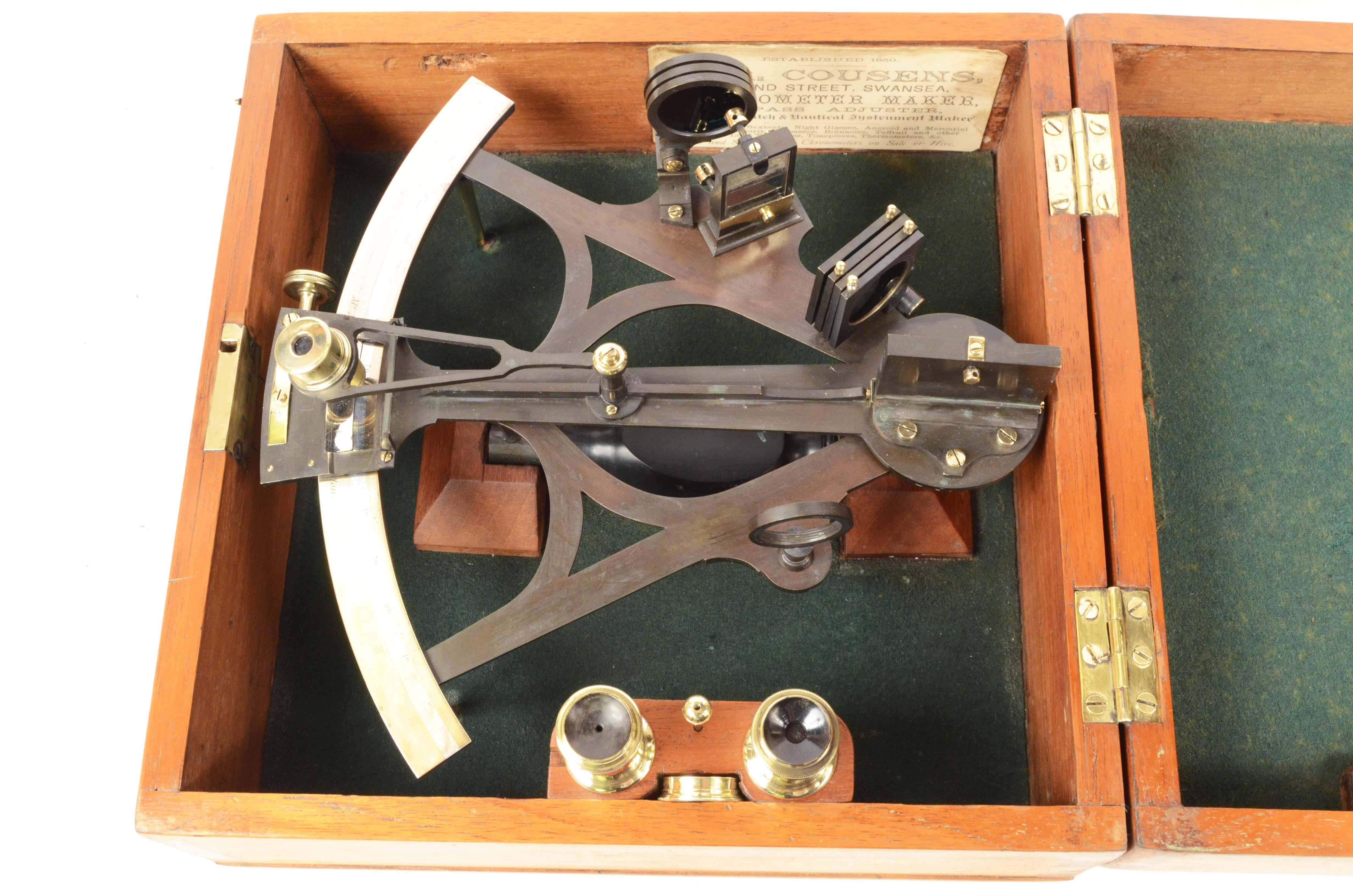 19th Century Brass Sextant Mc Millan & Talbott Antique Marine Navigation Device 13