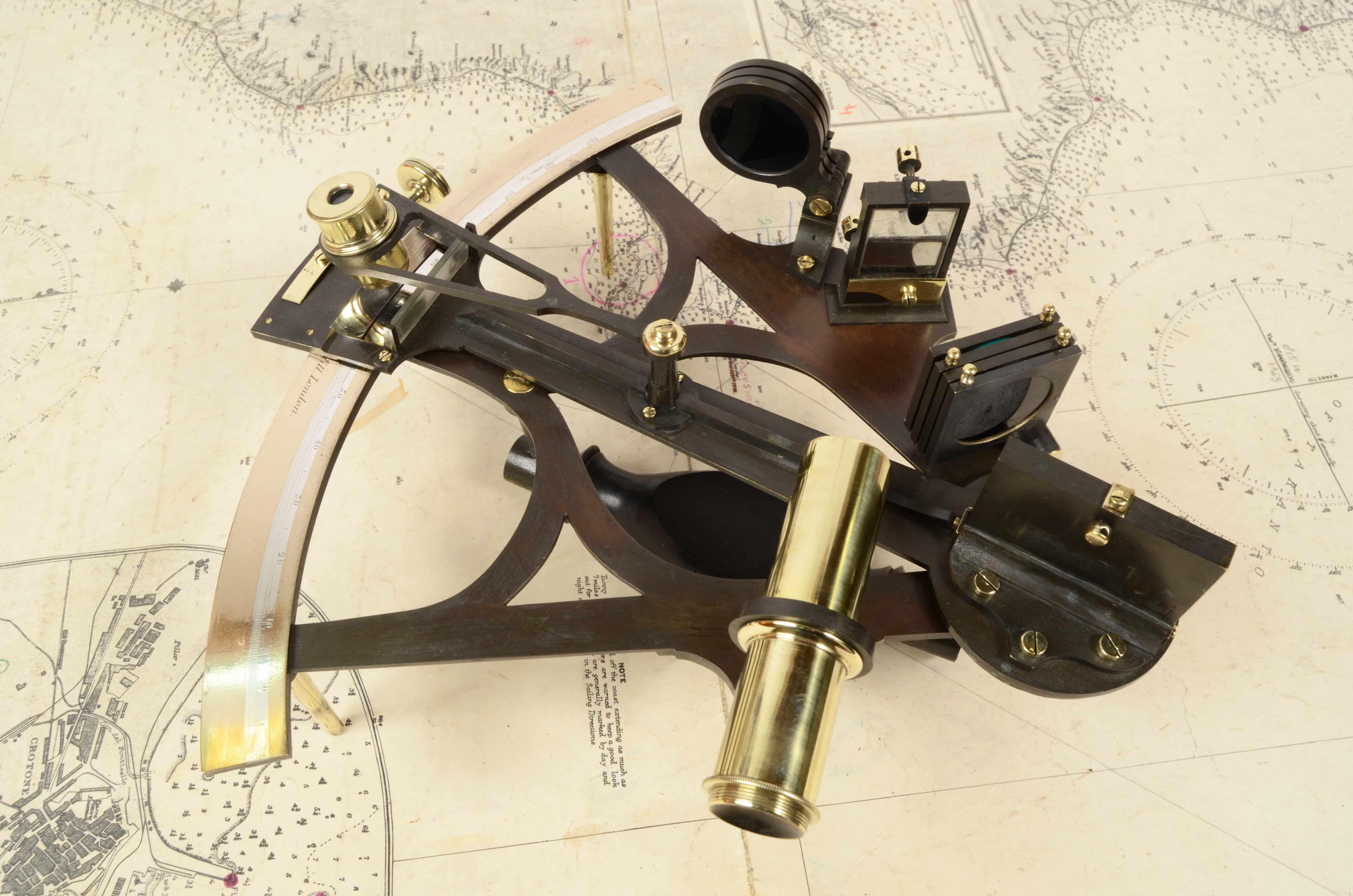 19th Century Brass Sextant Mc Millan & Talbott Antique Marine Navigation Device 1