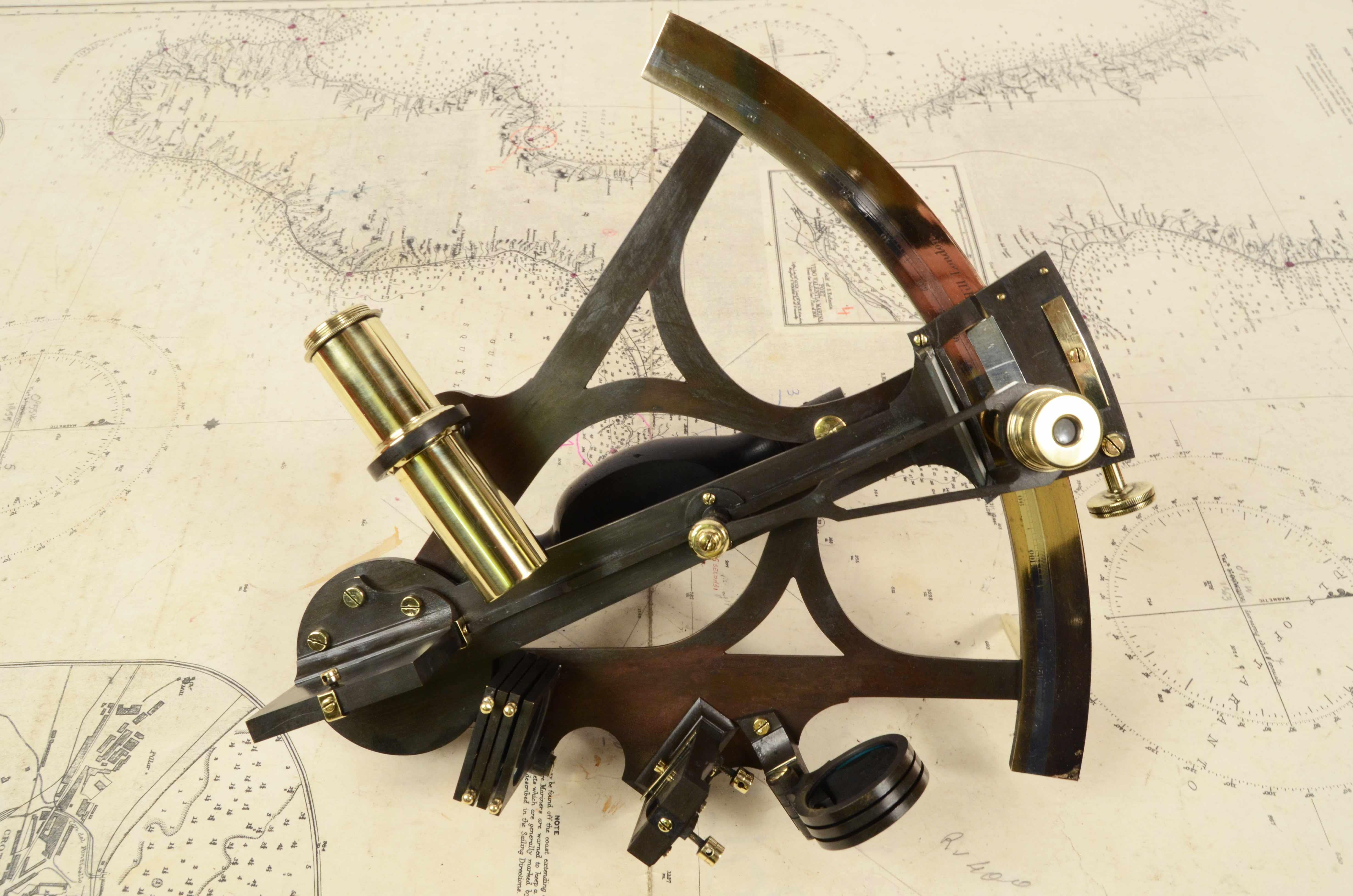 19th Century Brass Sextant Mc Millan & Talbott Antique Marine Navigation Device 2