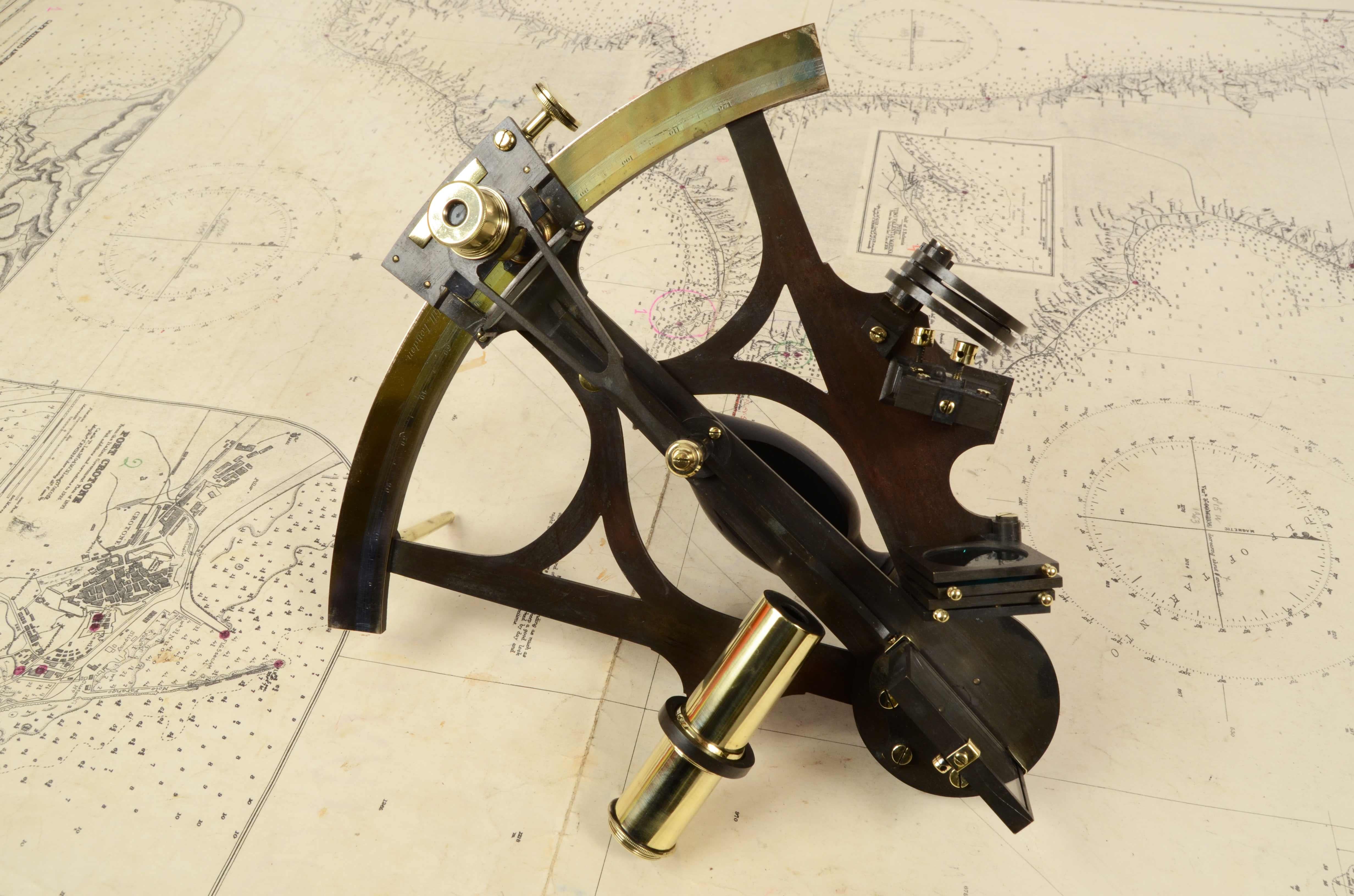 19th Century Brass Sextant Mc Millan & Talbott Antique Marine Navigation Device 5