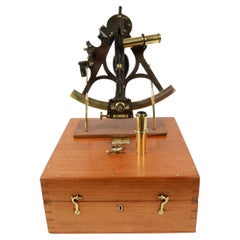 19th Century Brass Sextant Mc Millan & Talbott Antique Marine Navigation Device
