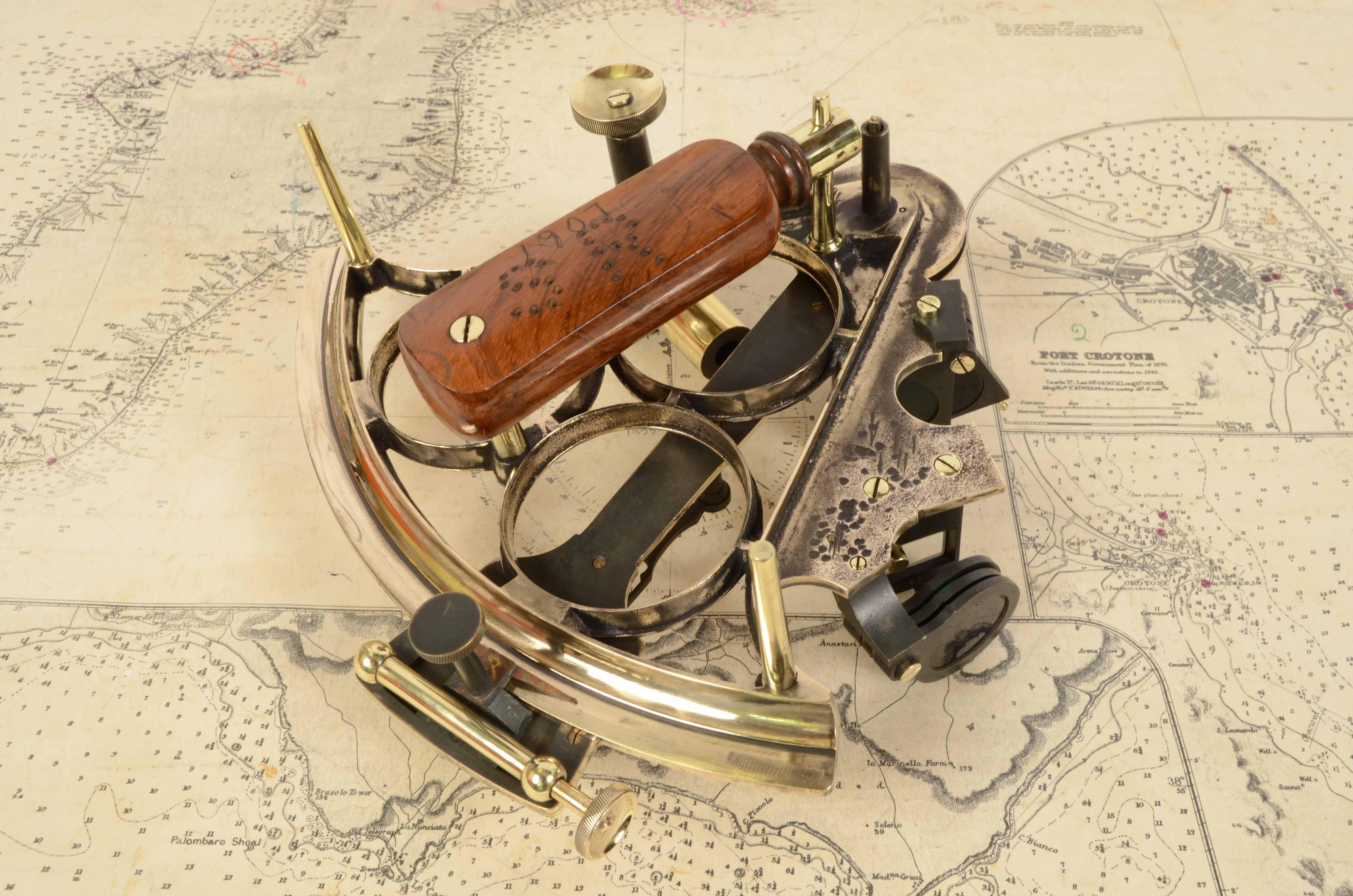 19th Century Brass Sextant Signe Marshall London Antique Marine Navigation Tool 10