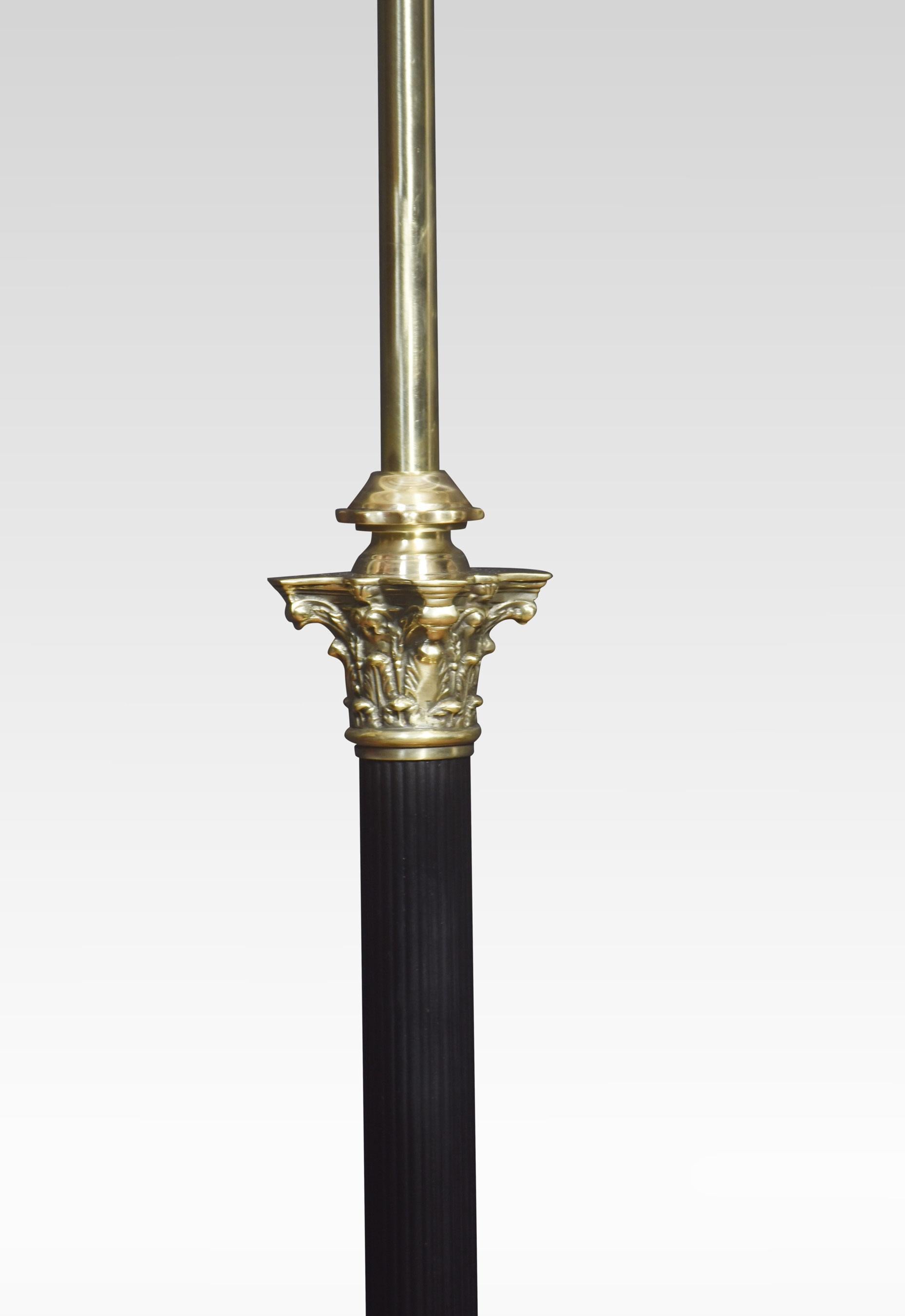 British 19th Century brass standard lamp For Sale