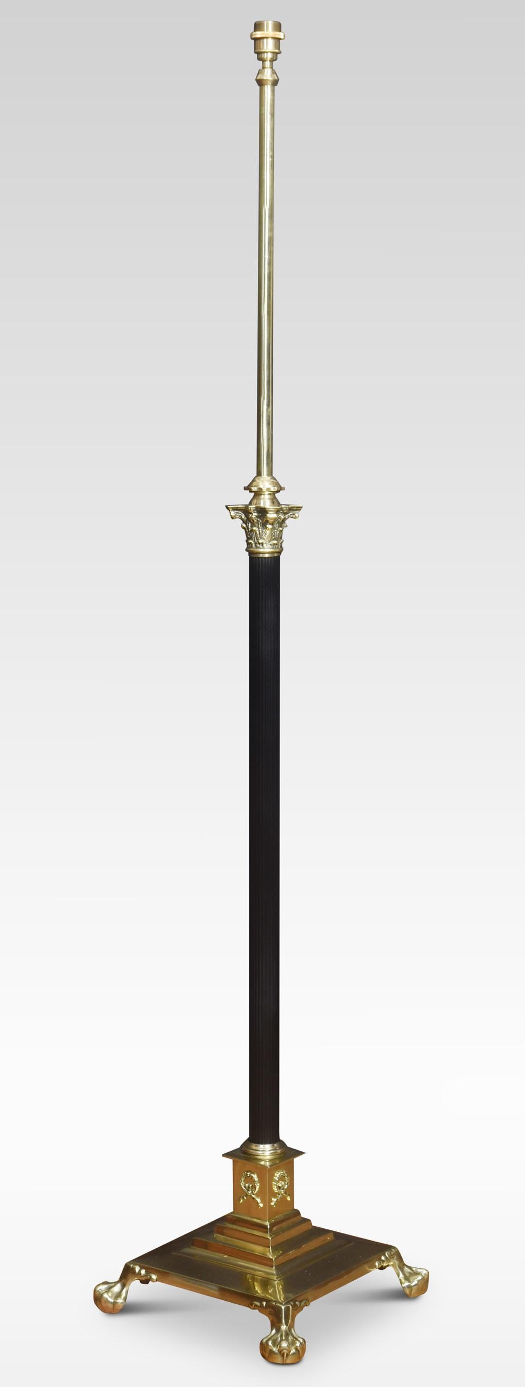 Lampe standard en laiton du 19e siècle Bon état - En vente à Cheshire, GB
