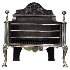19th Century Brass & Steel Fire Basket by Thomas Elsley of London