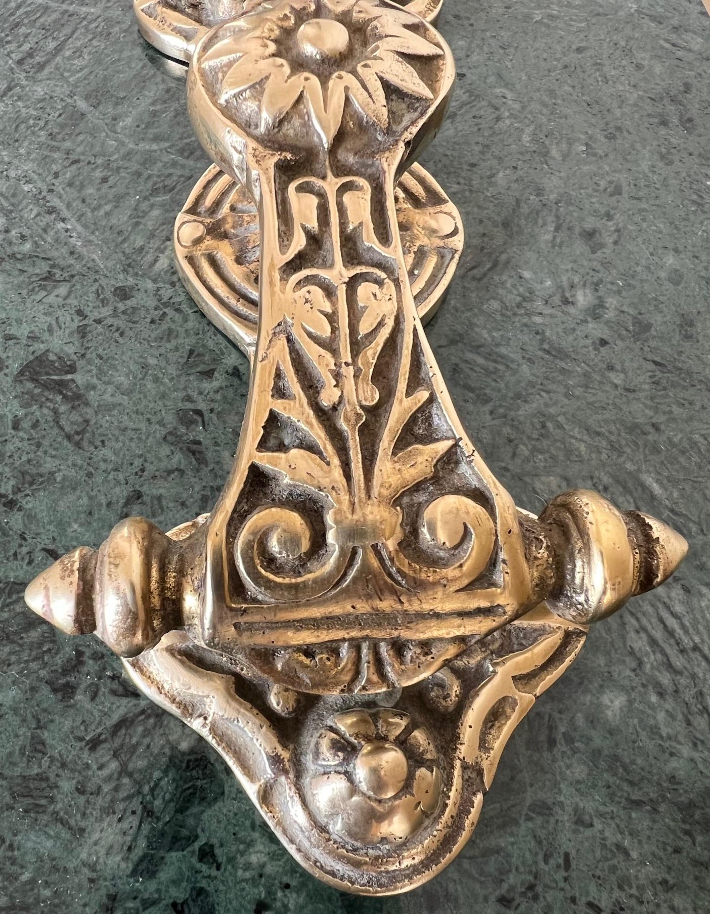 19th Century Brass Sunflower Door Knocker For Sale 4