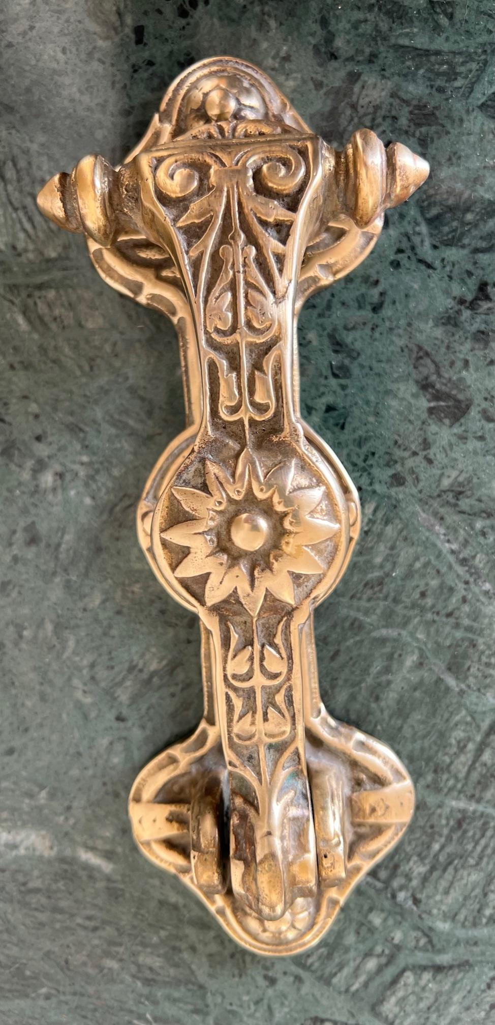 19th Century Brass Sunflower Door Knocker For Sale 5