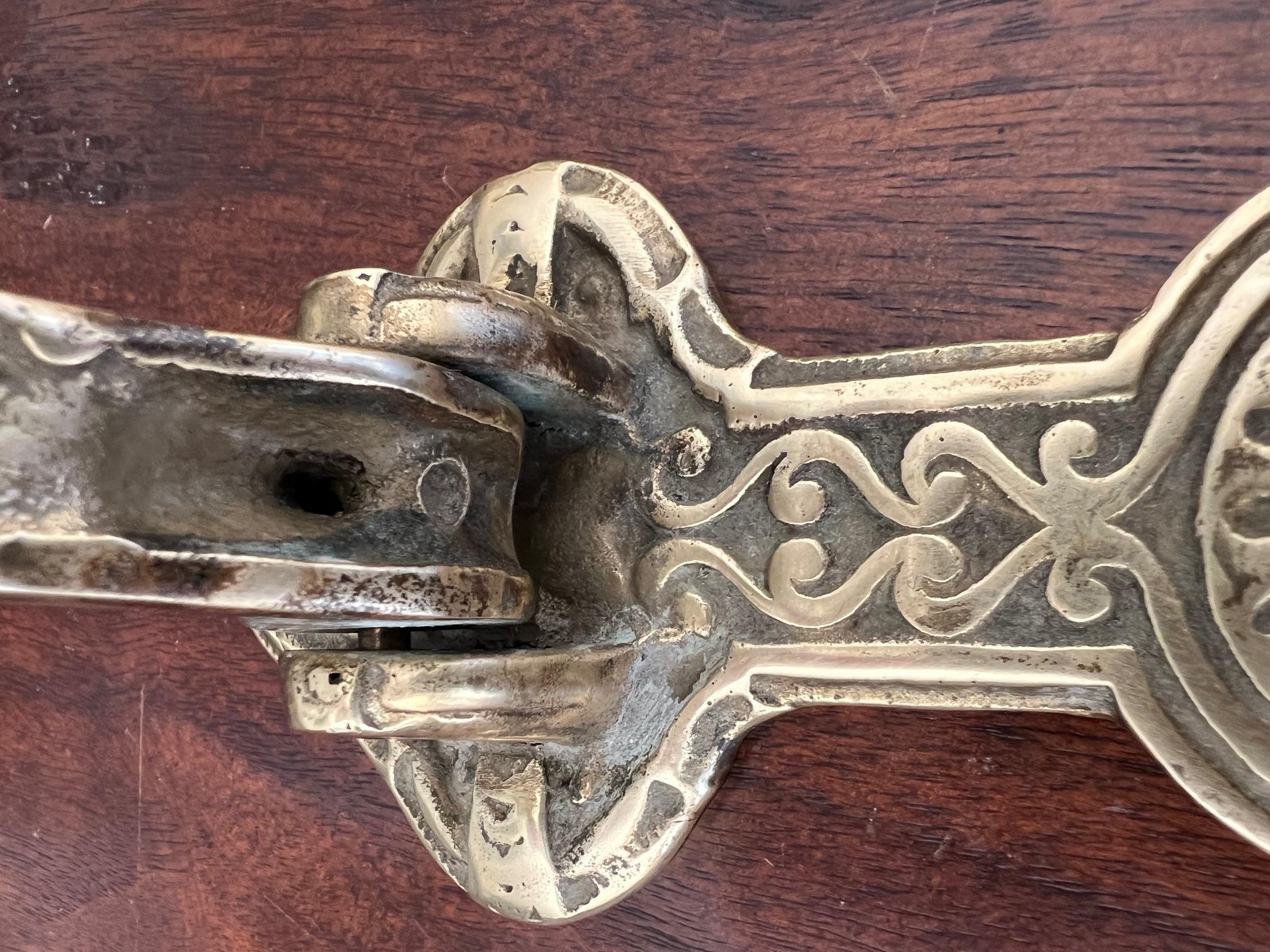 19th Century Brass Sunflower Door Knocker For Sale 6